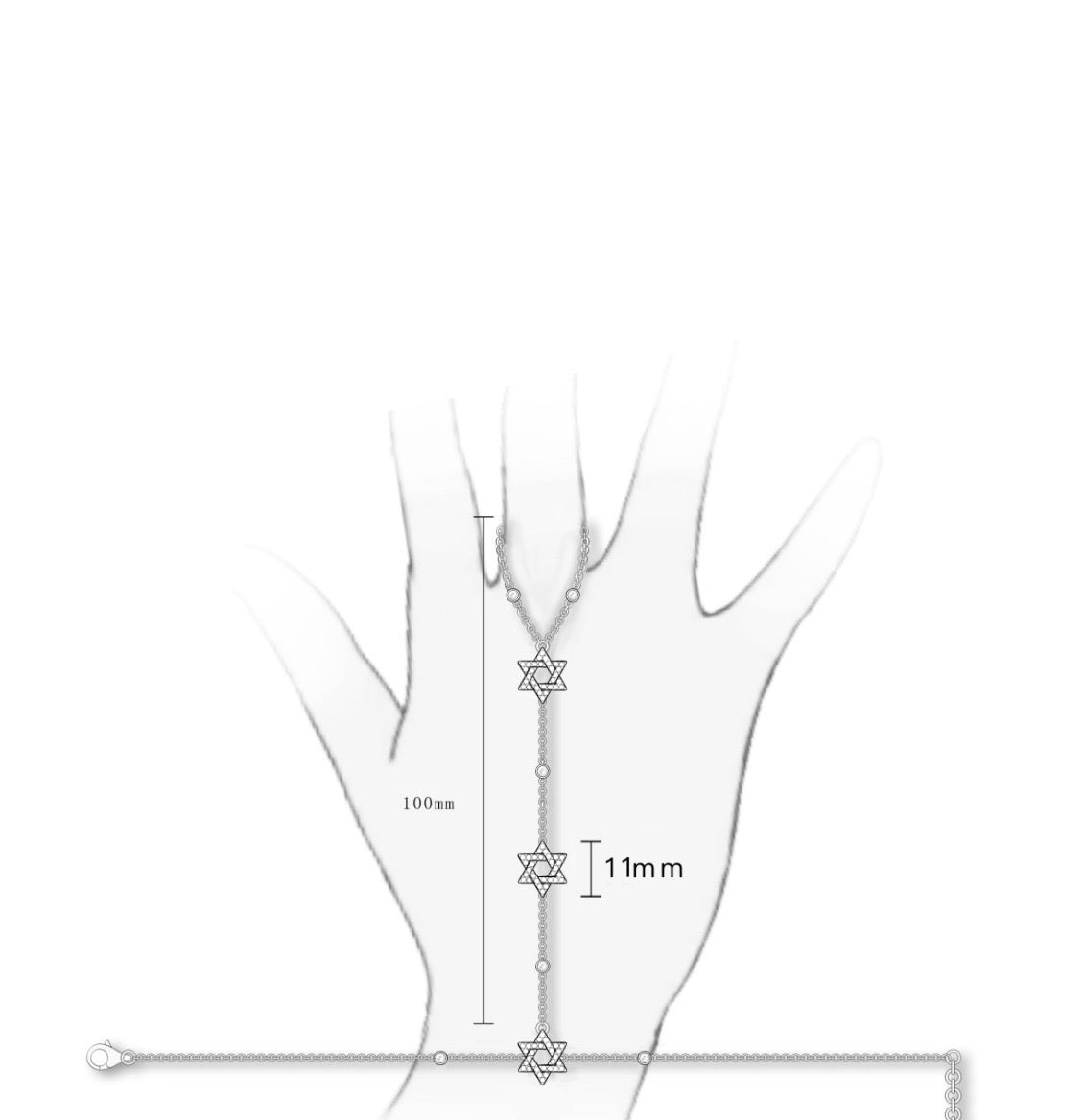 Magen david hand chain