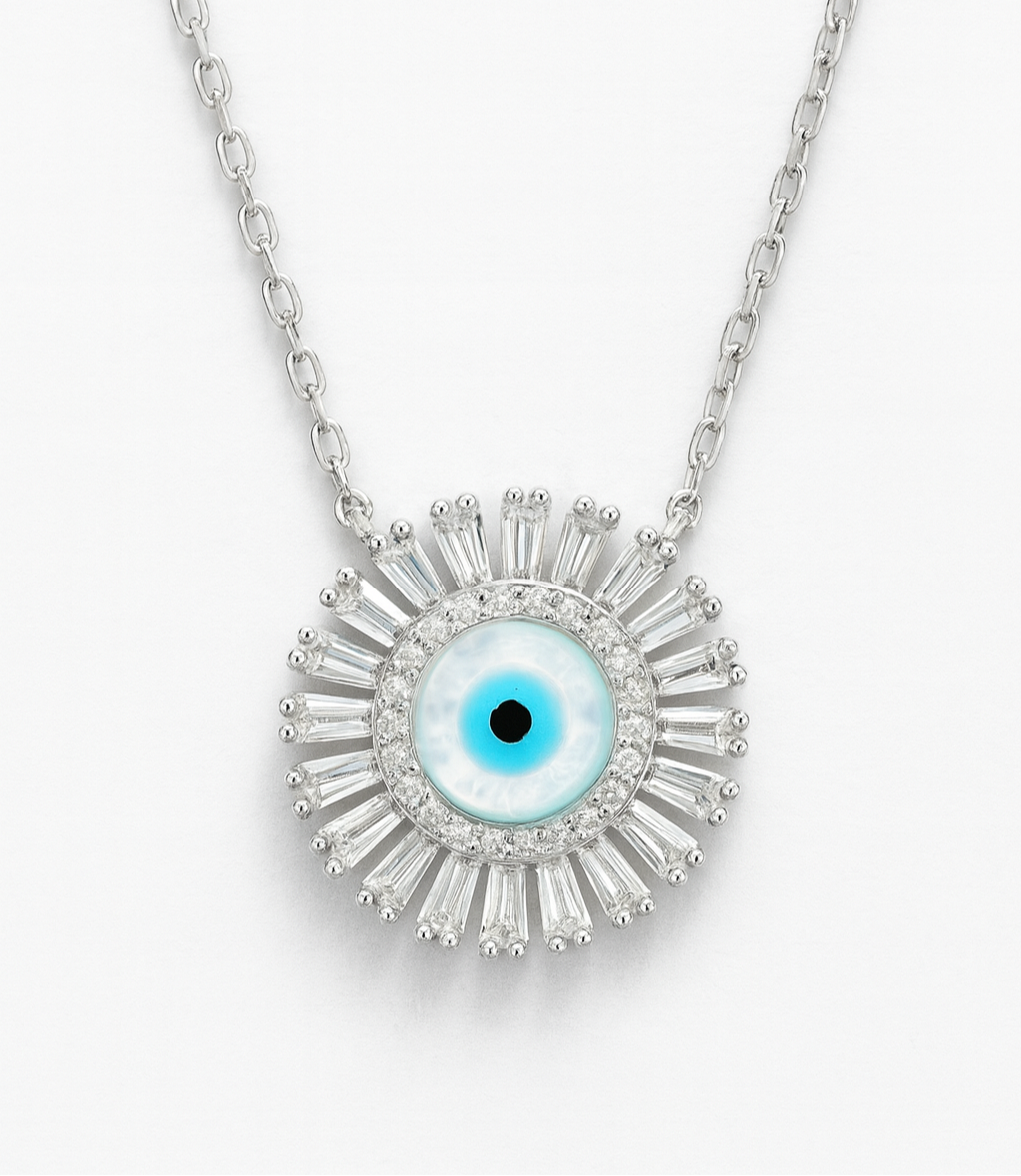 Sun necklace with an eye
