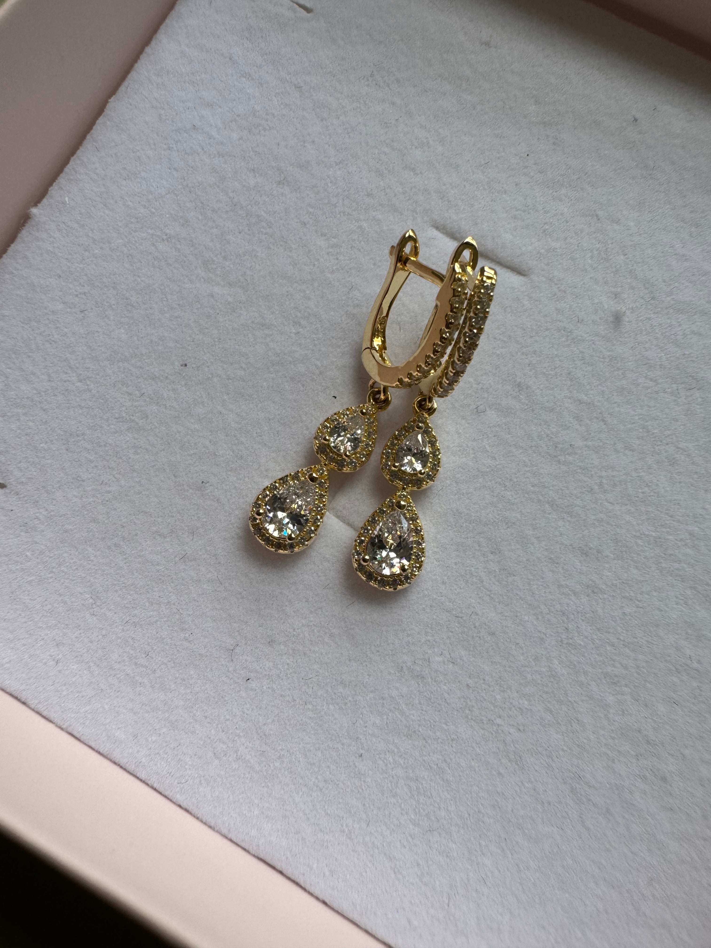 עגילי טיפה כפולים