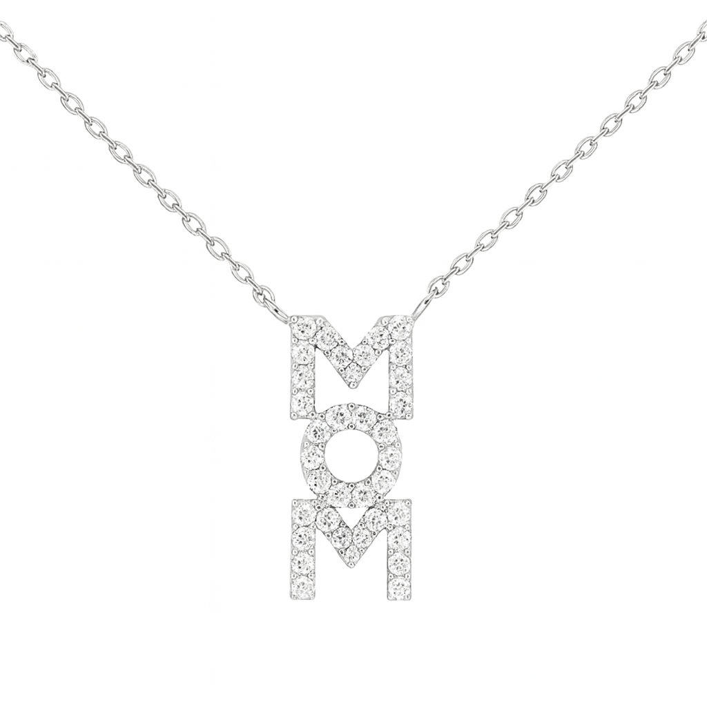 Mini "Mom" Horizontal Necklace