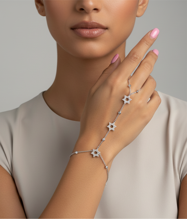 Magen david hand chain