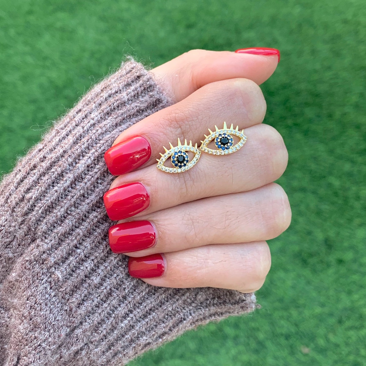 Eye Earrings with Lashes