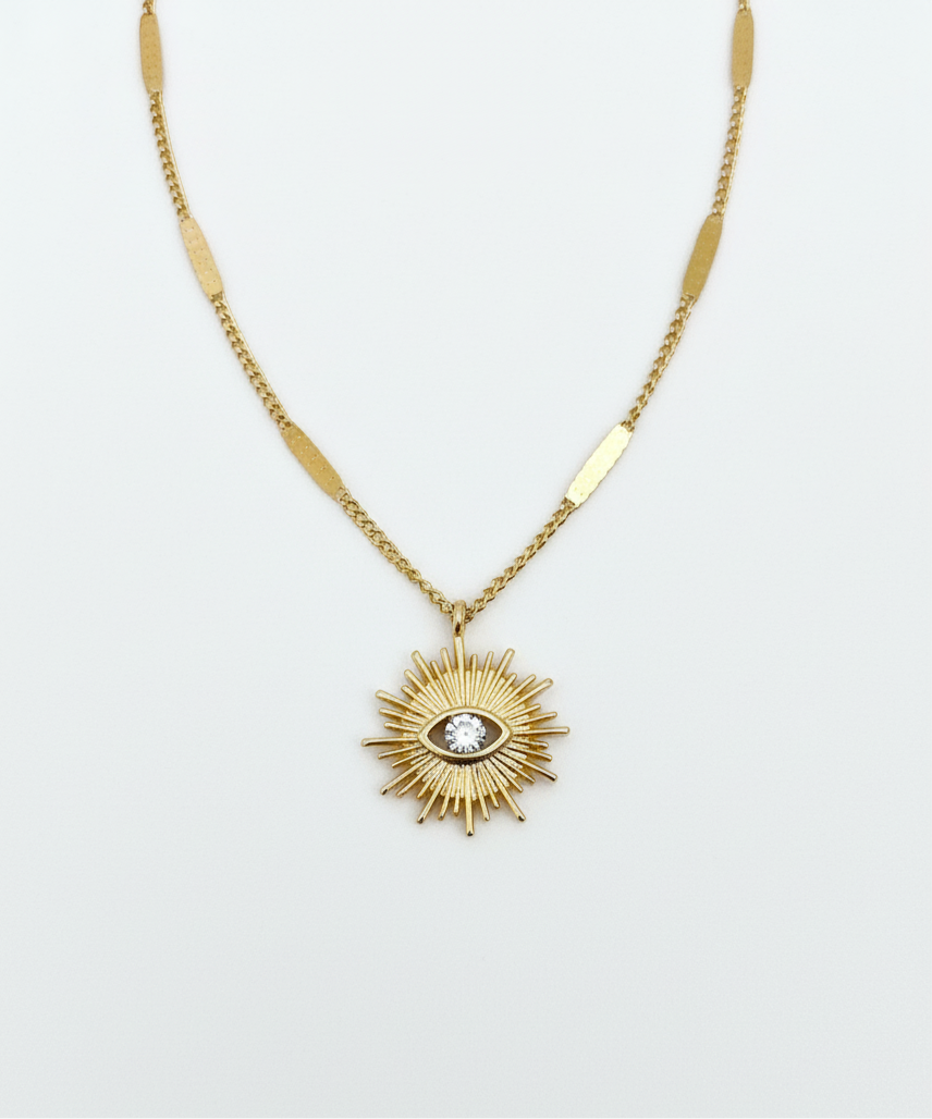 Golden Sun Eye Necklace