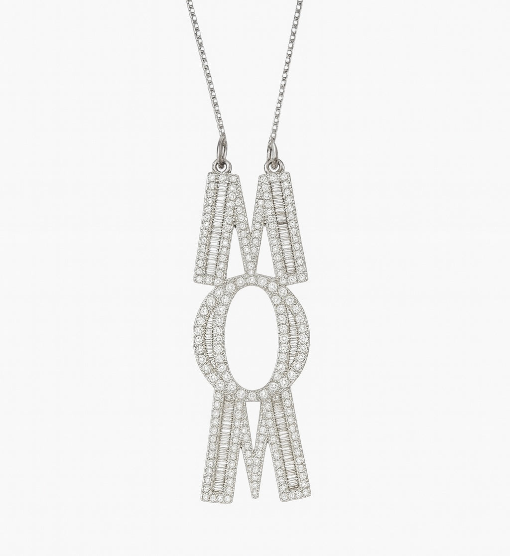 Large MOM Pendant Necklace.