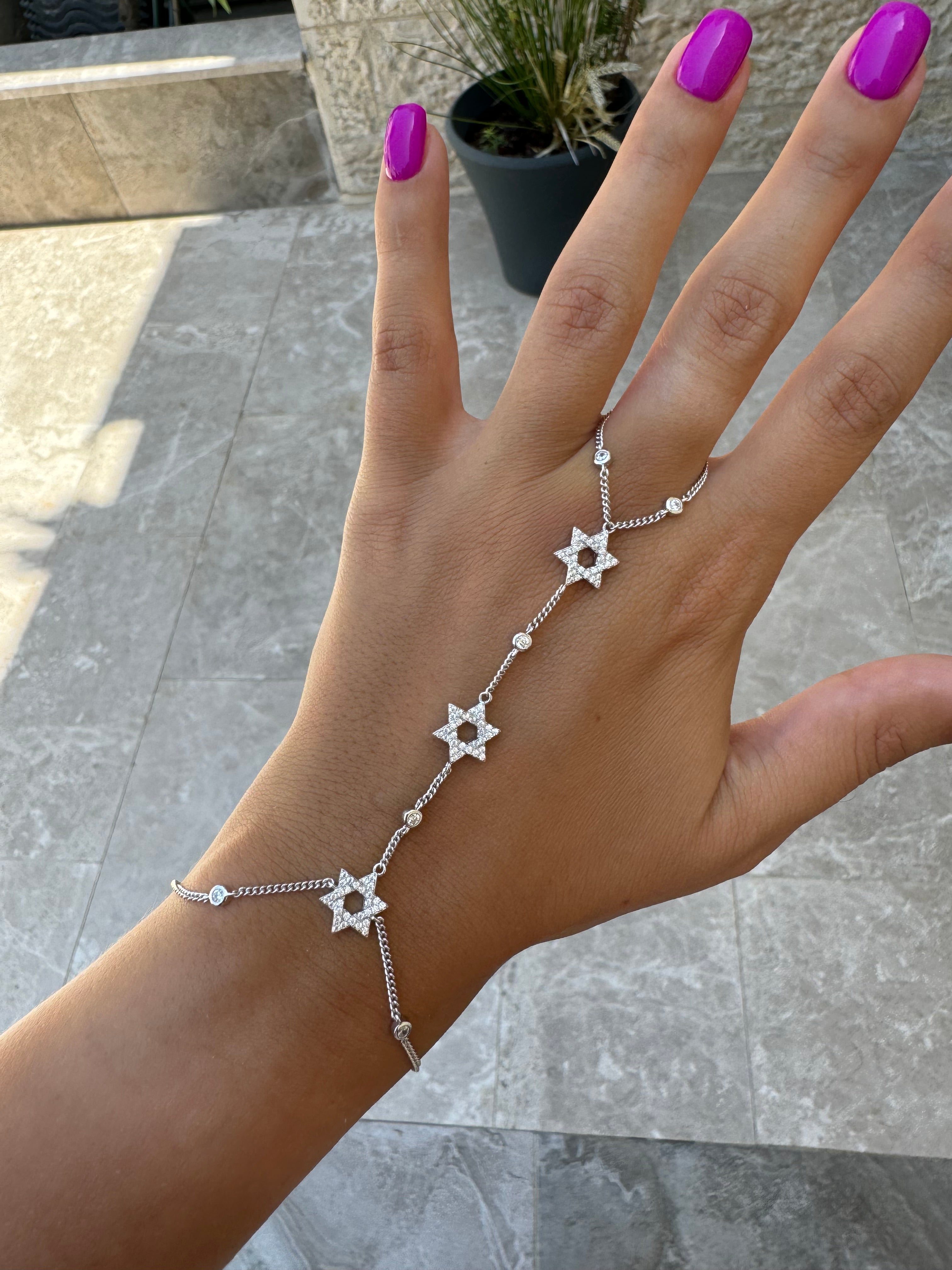 Magen david hand chain