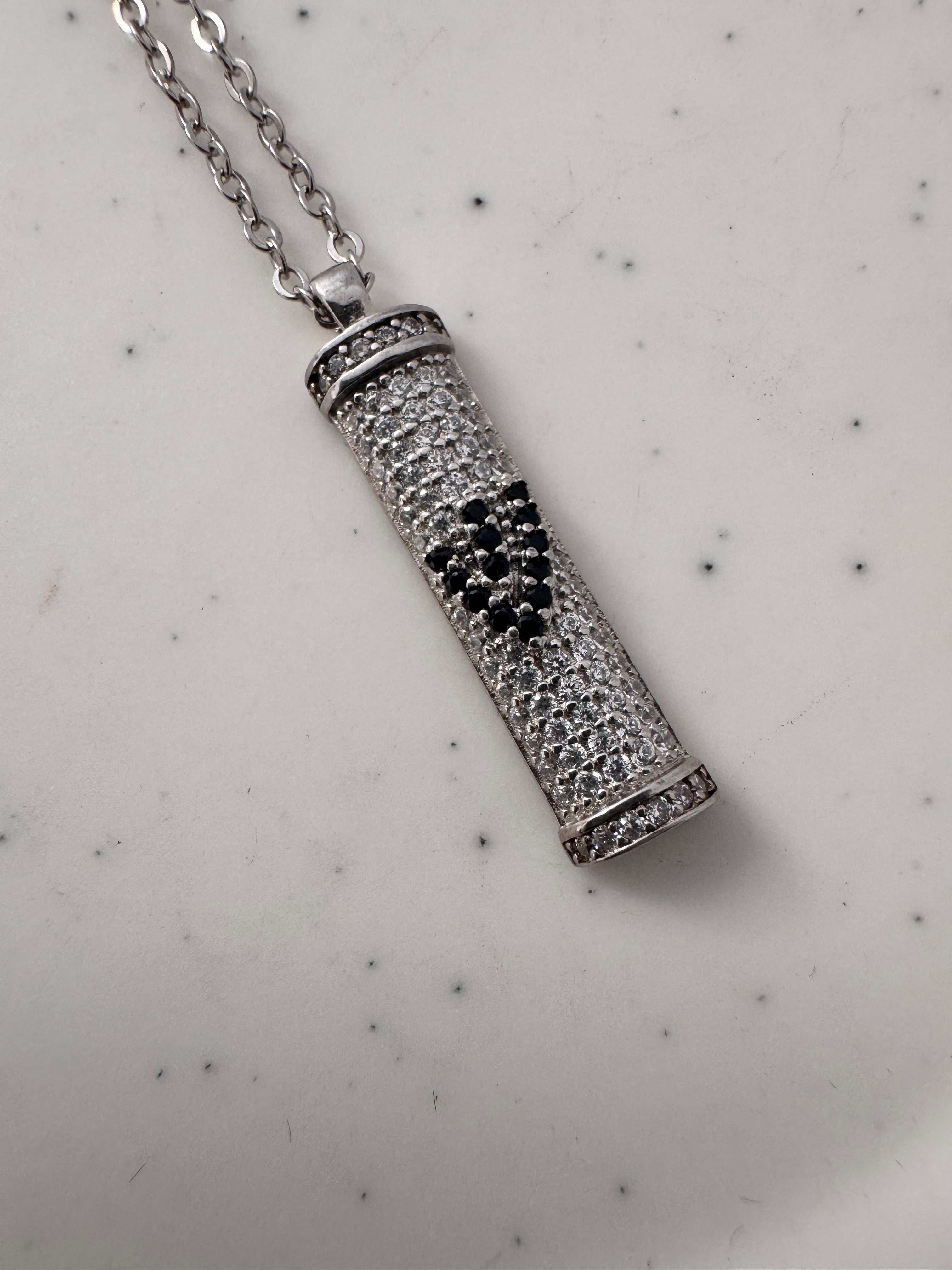 Mezuzah Necklace with Stones