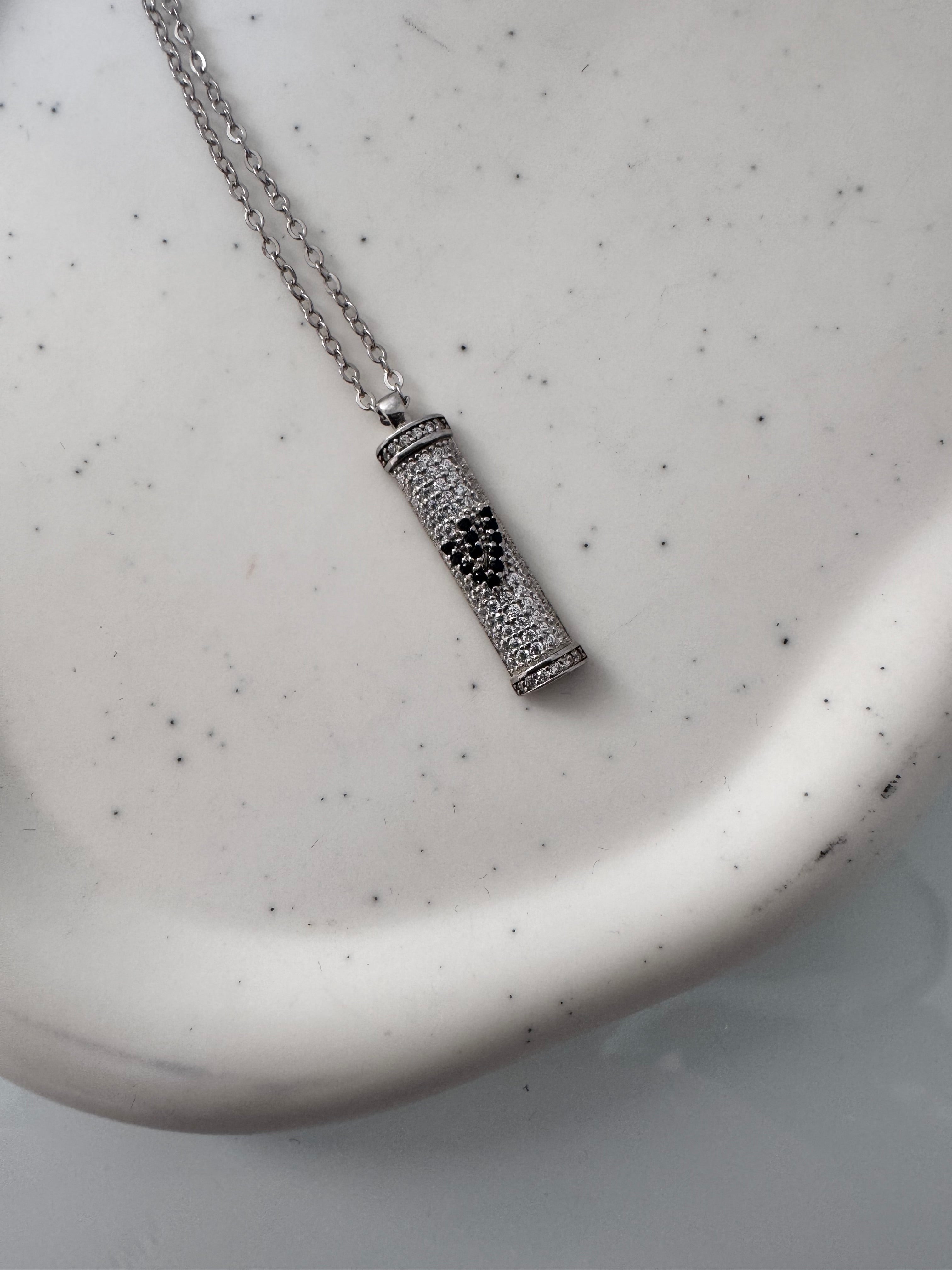 Mezuzah Necklace with Stones