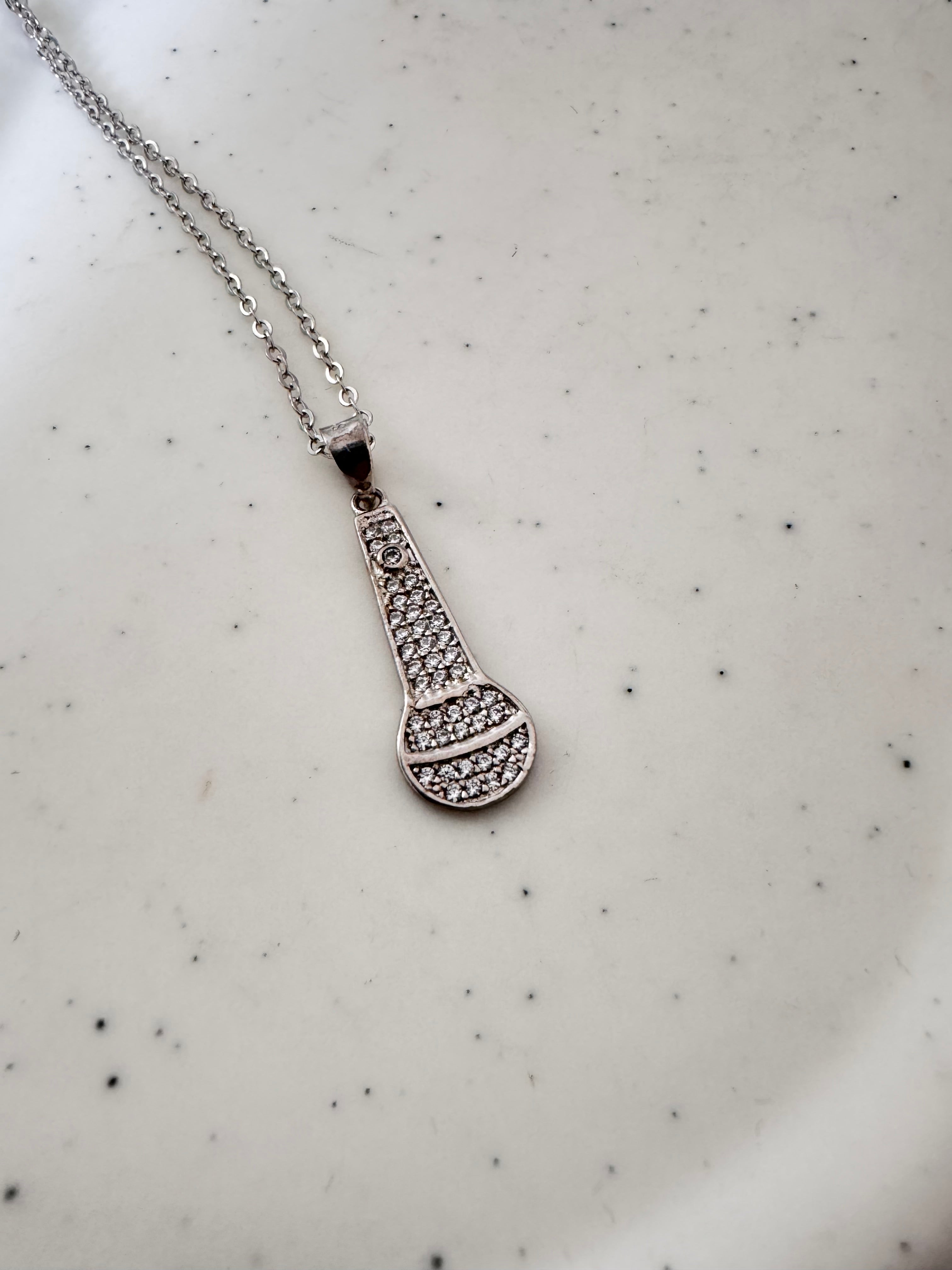 Microphone Pendant Necklace