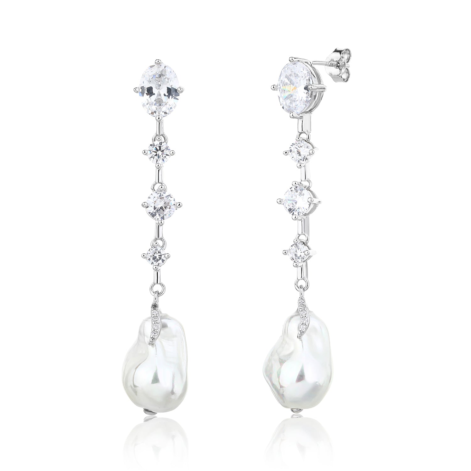 Baroque Pearl Drop Earrings.