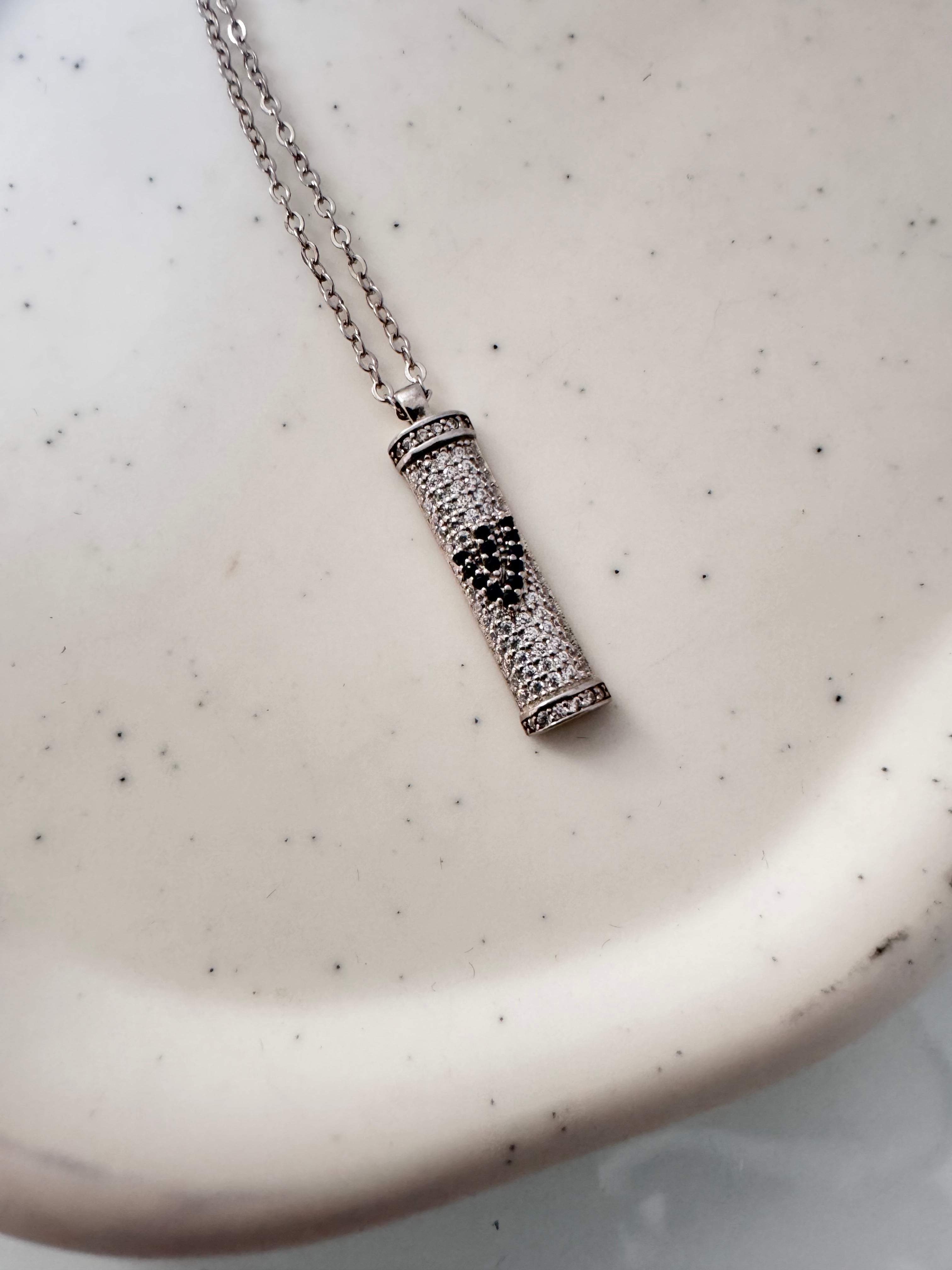 Mezuzah Necklace with Stones
