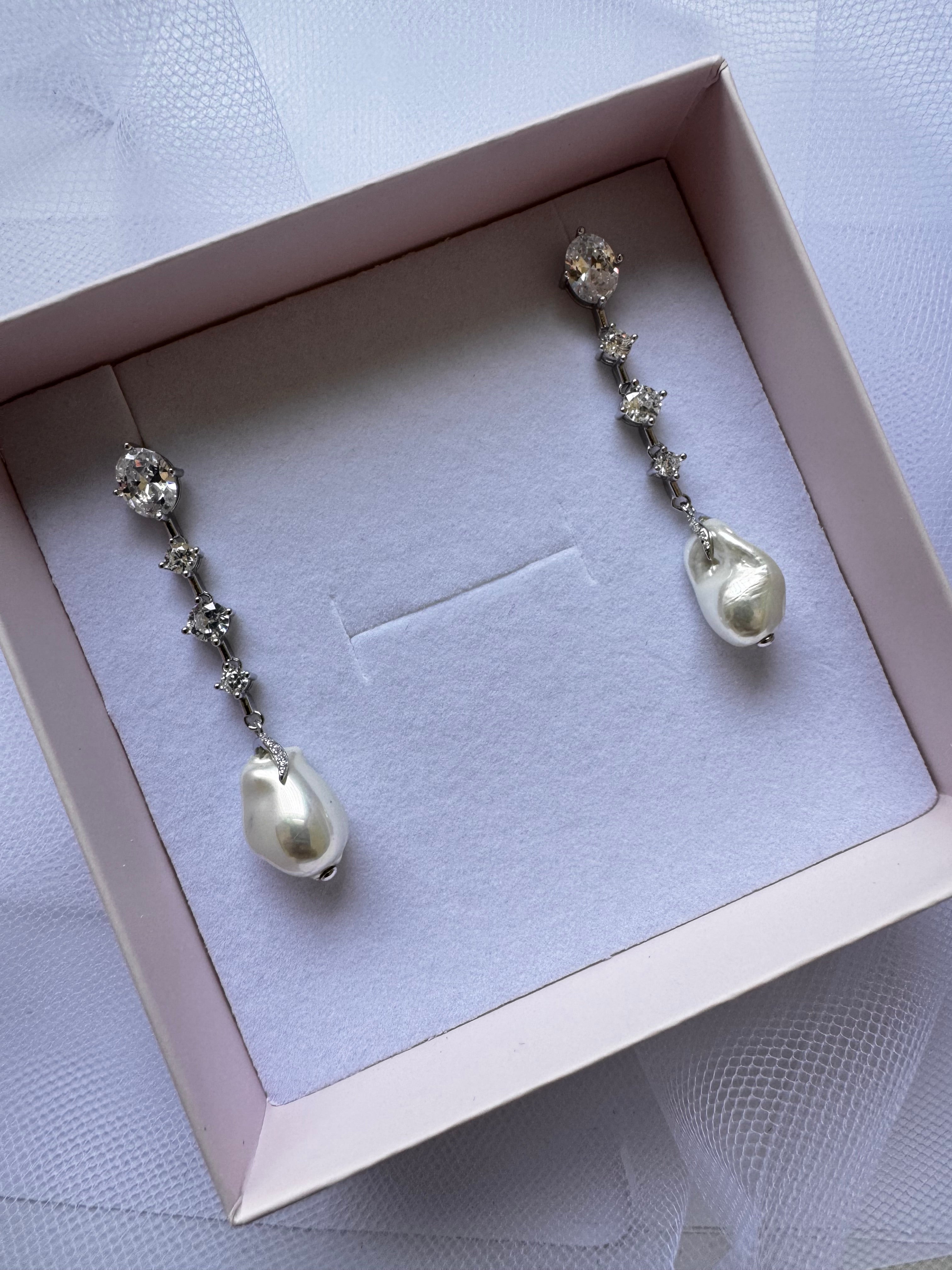 Baroque Pearl Drop Earrings.