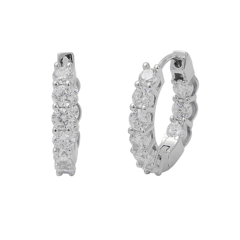 Small Hoop Earrings with Sparkling Zirconia.
