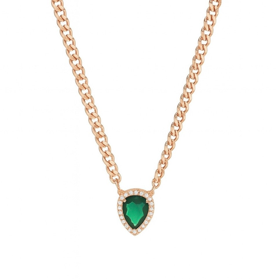 Green Gourmet Drop Necklace - Elegant Statement Piece