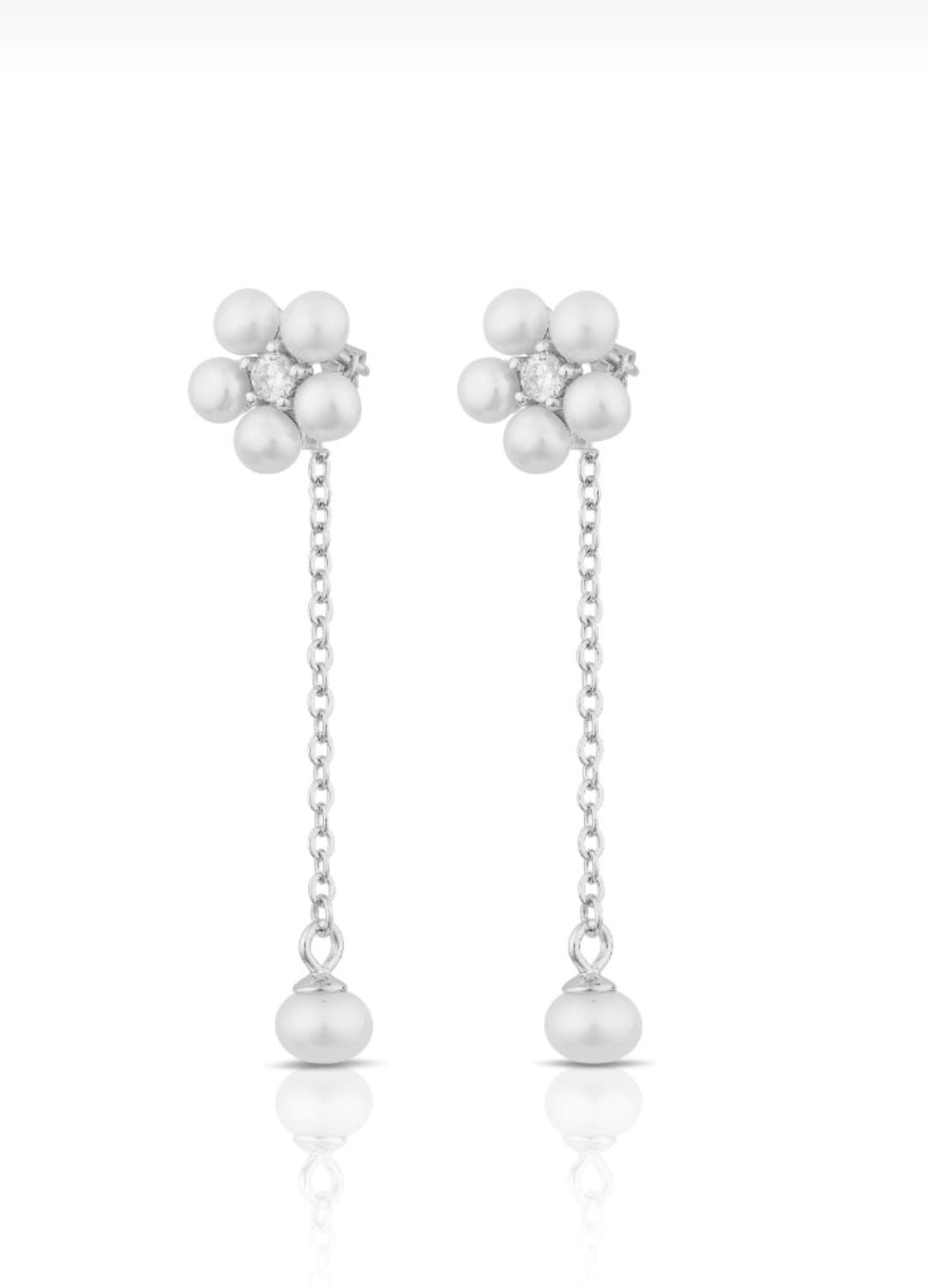 Pearl flower earrings