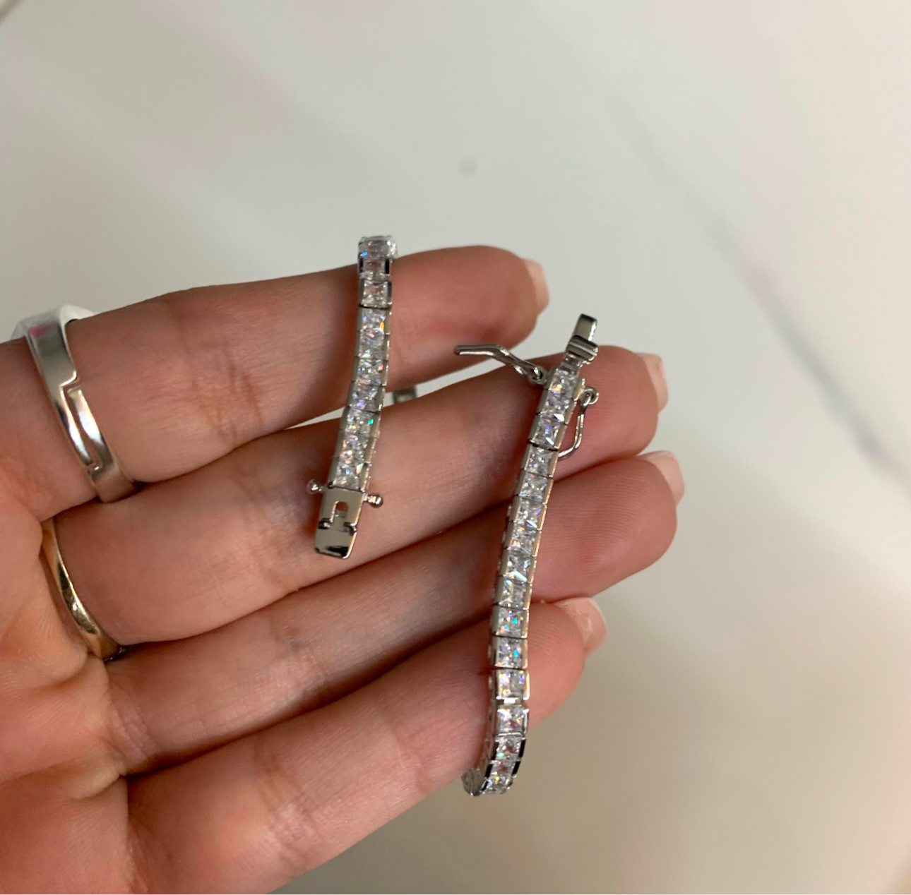 Square tennis bracelet