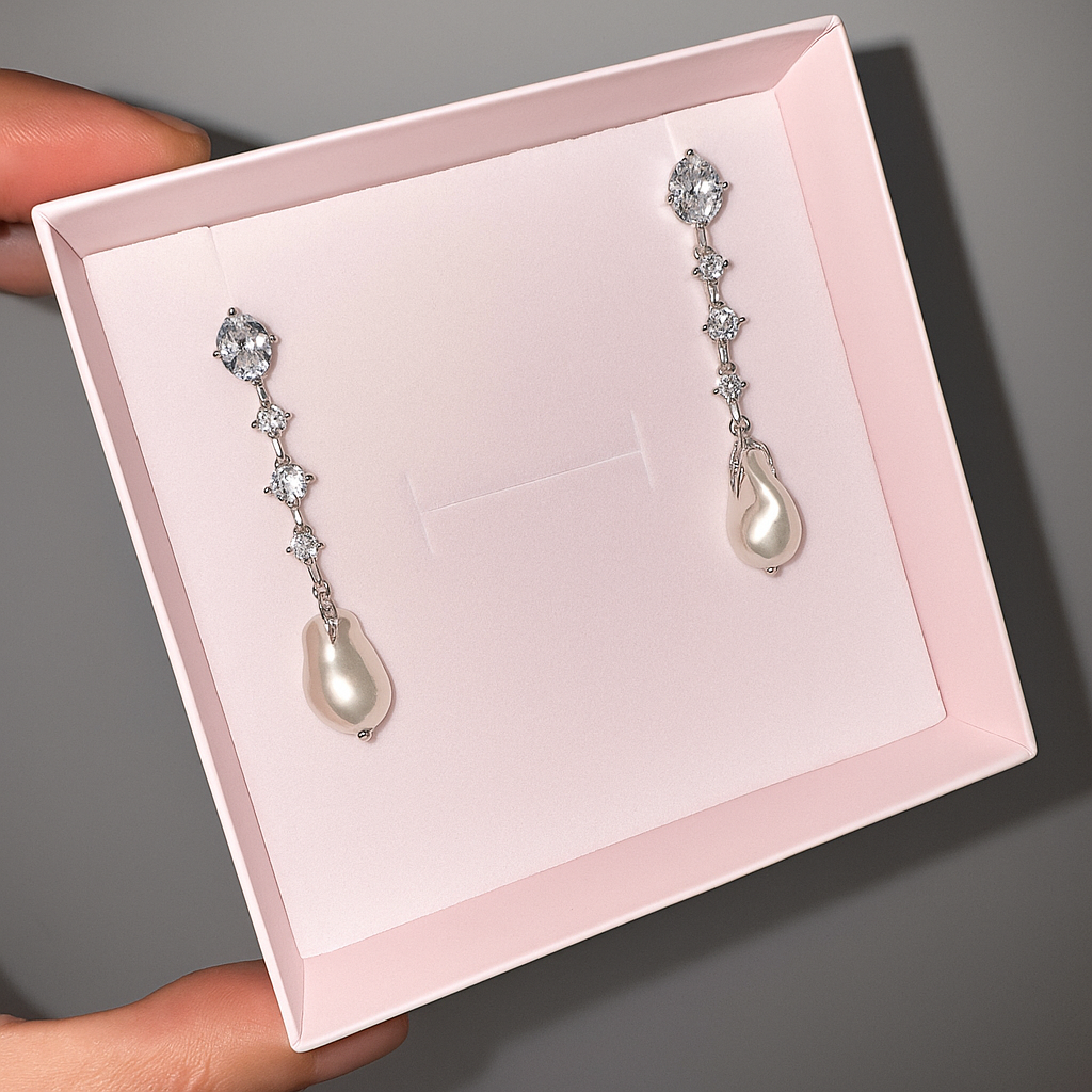Baroque Pearl Drop Earrings.