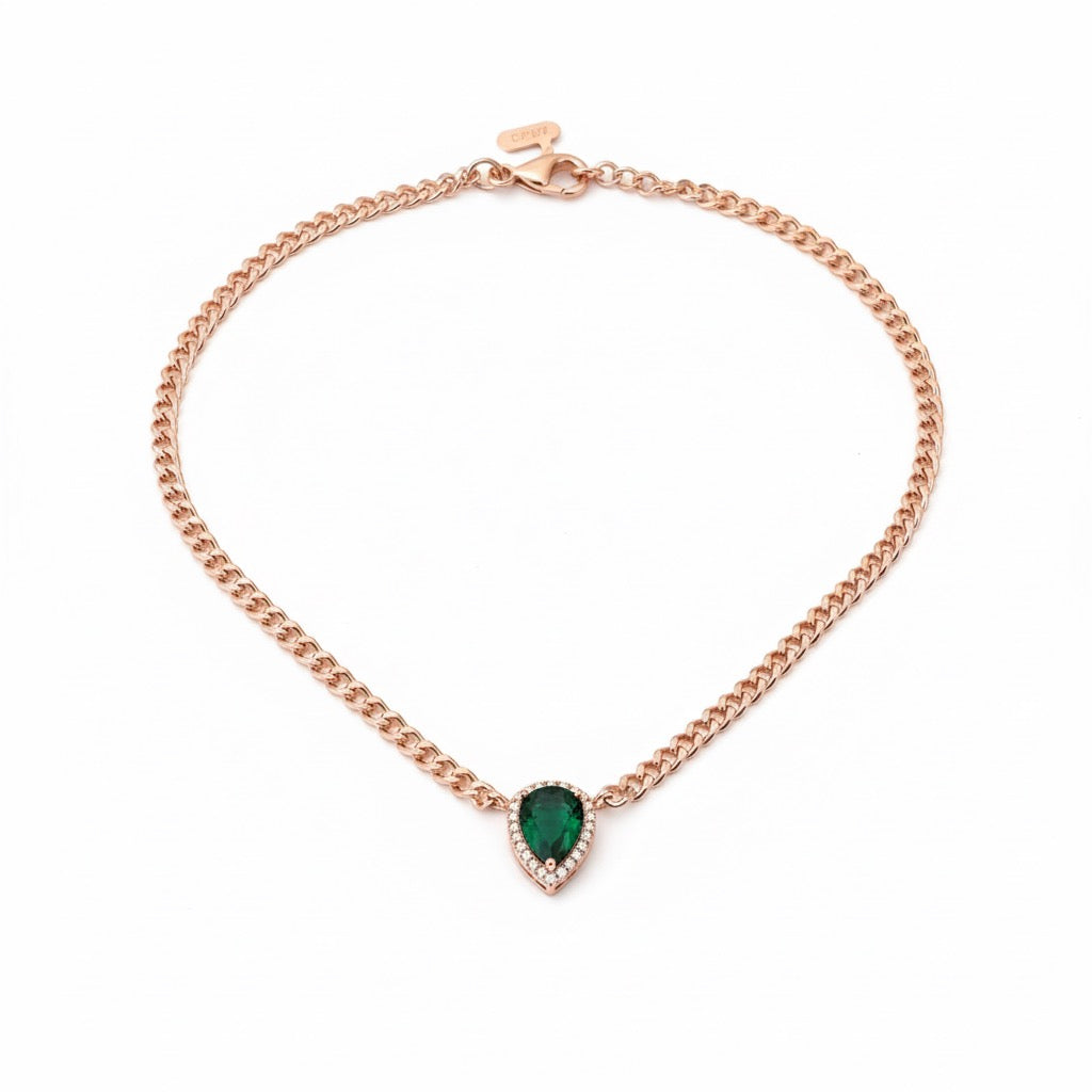 Green Gourmet Drop Necklace - Elegant Statement Piece
