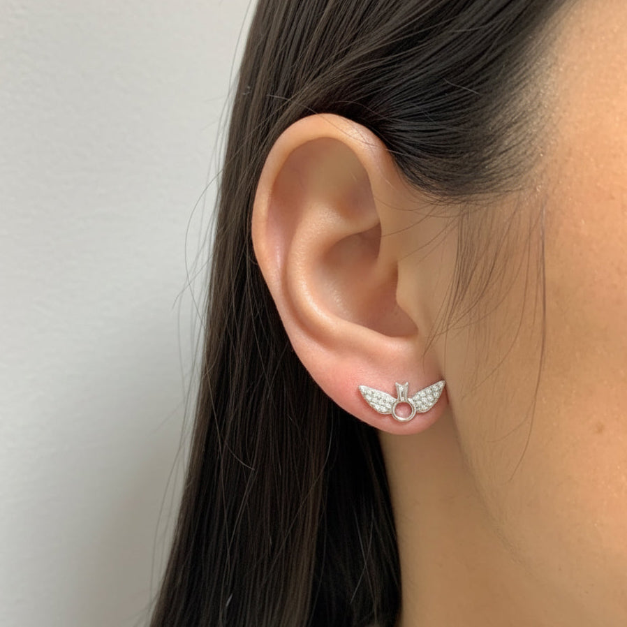 עגילי כנפיים צמודים