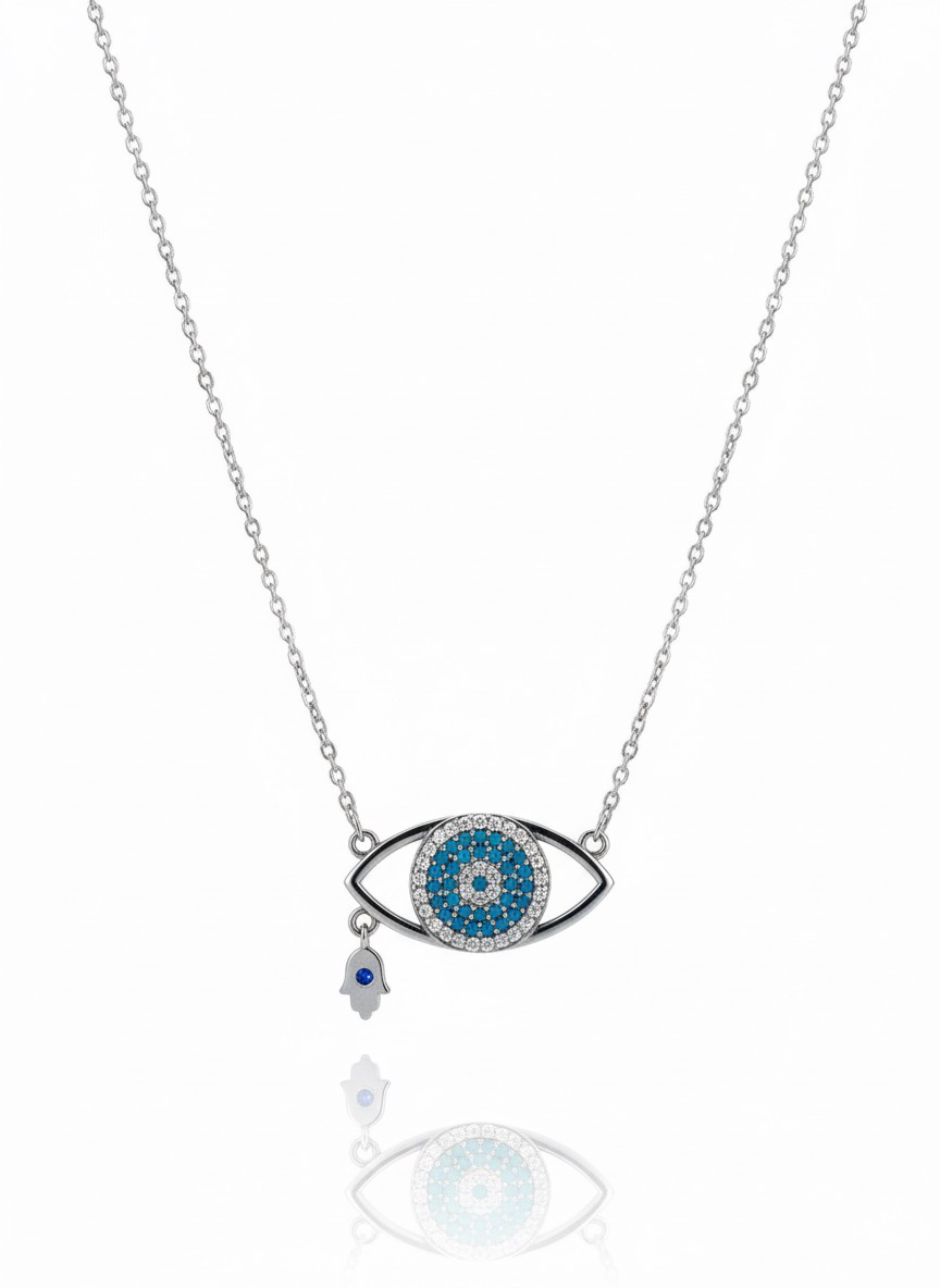 Eye Necklace with Blue Stones
