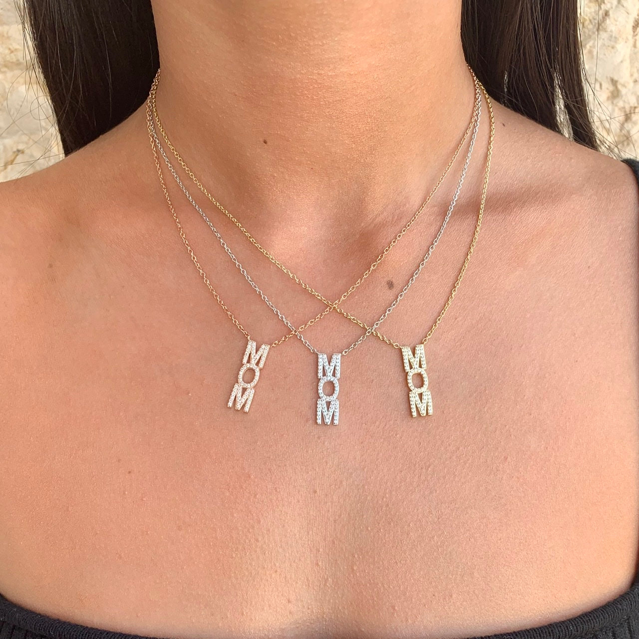 Vertical MOM Necklace