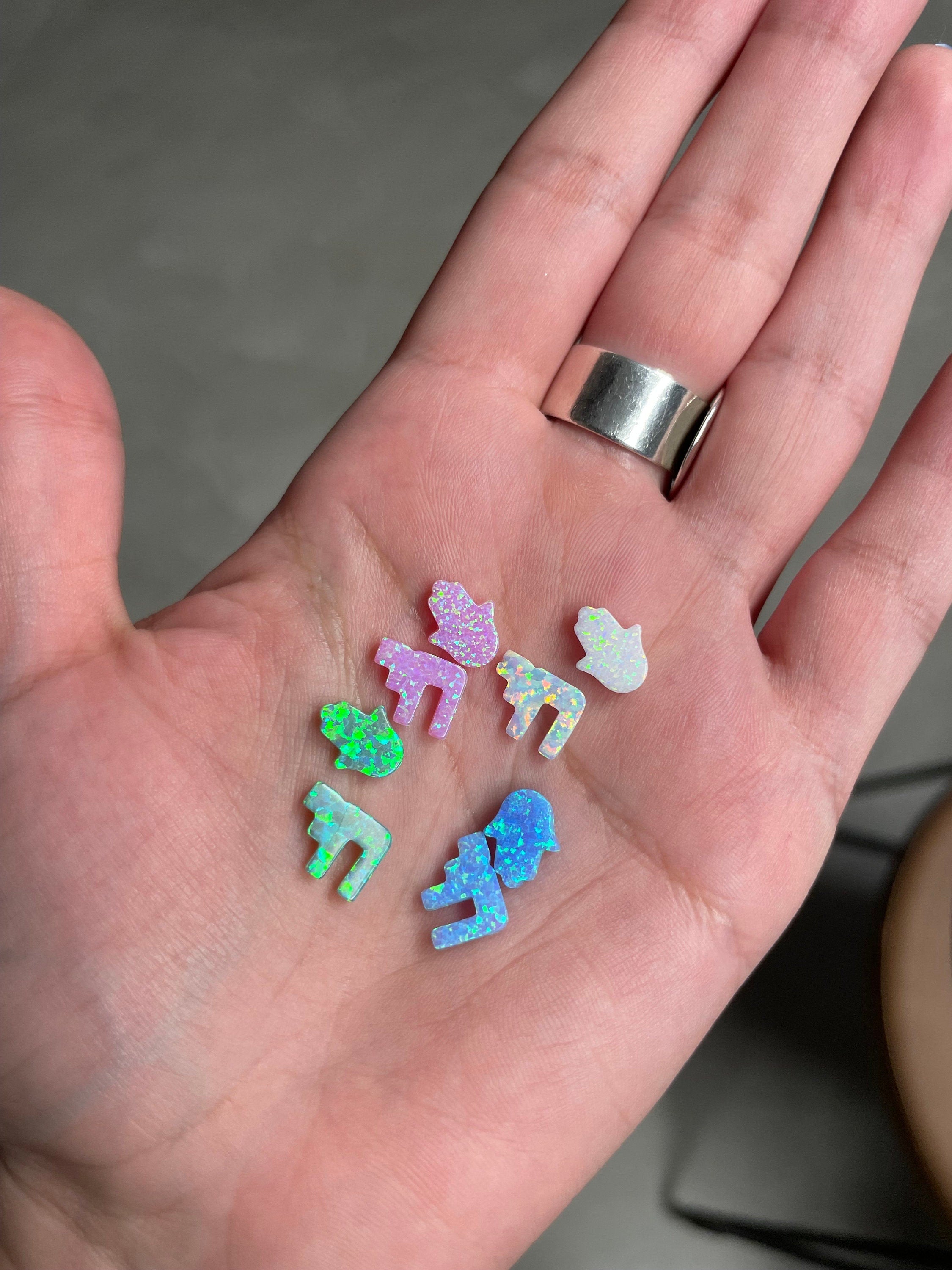 צמיד חי+חמסה אבני אופל