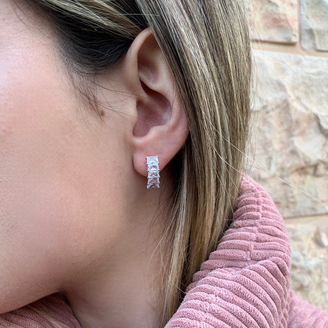 עגילי בננה סטרלינג