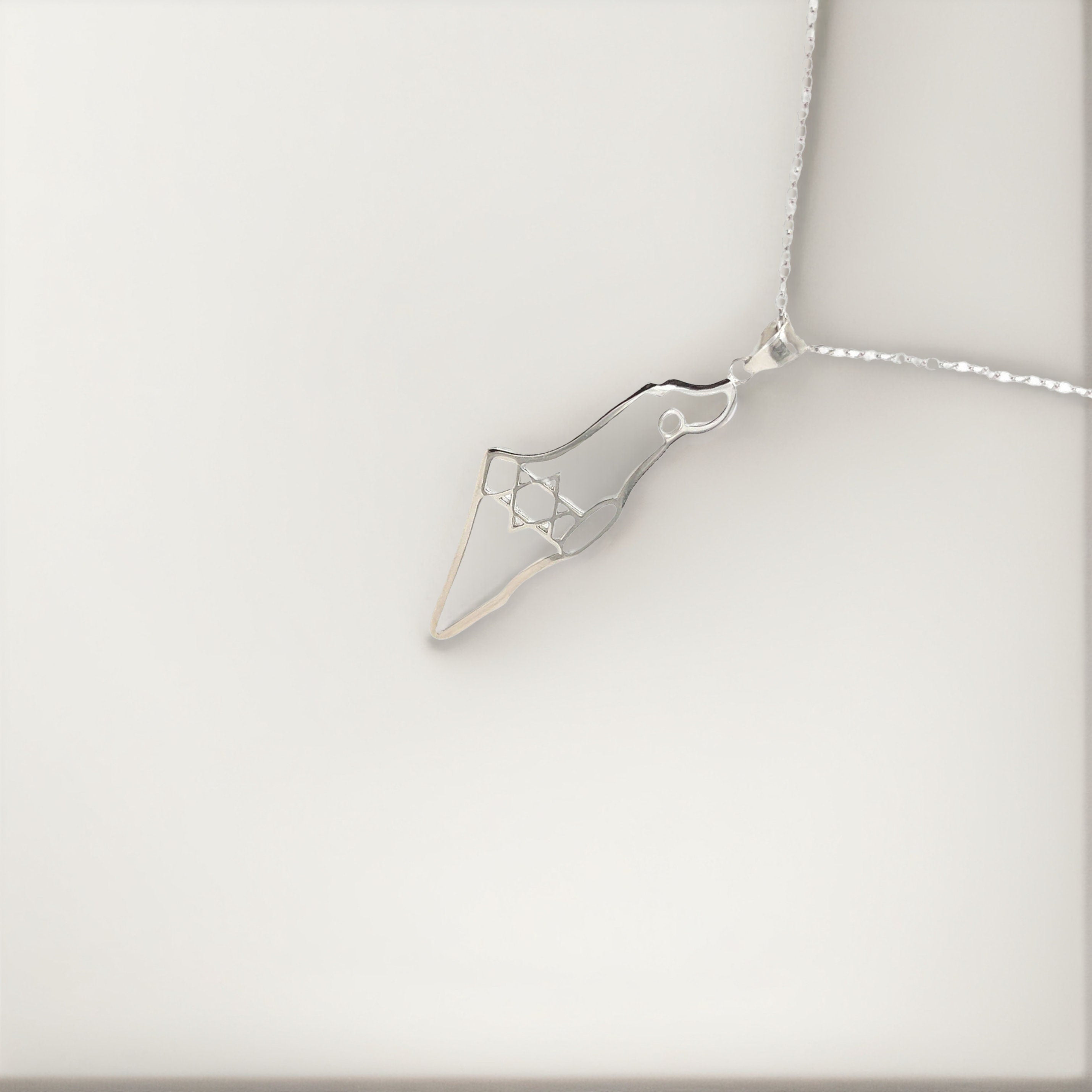 Big Israel Map Necklace