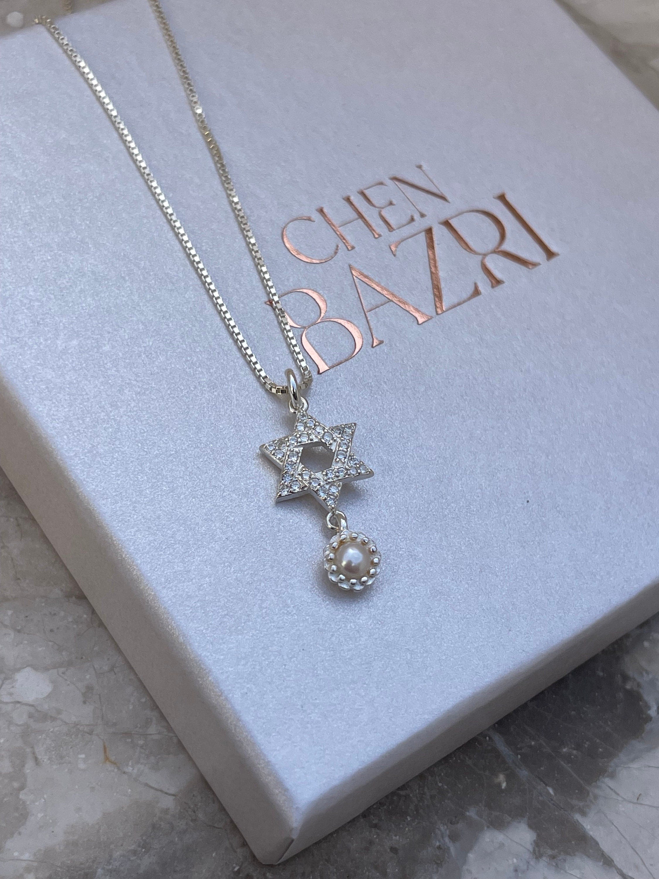 Magen David&pearl necklace