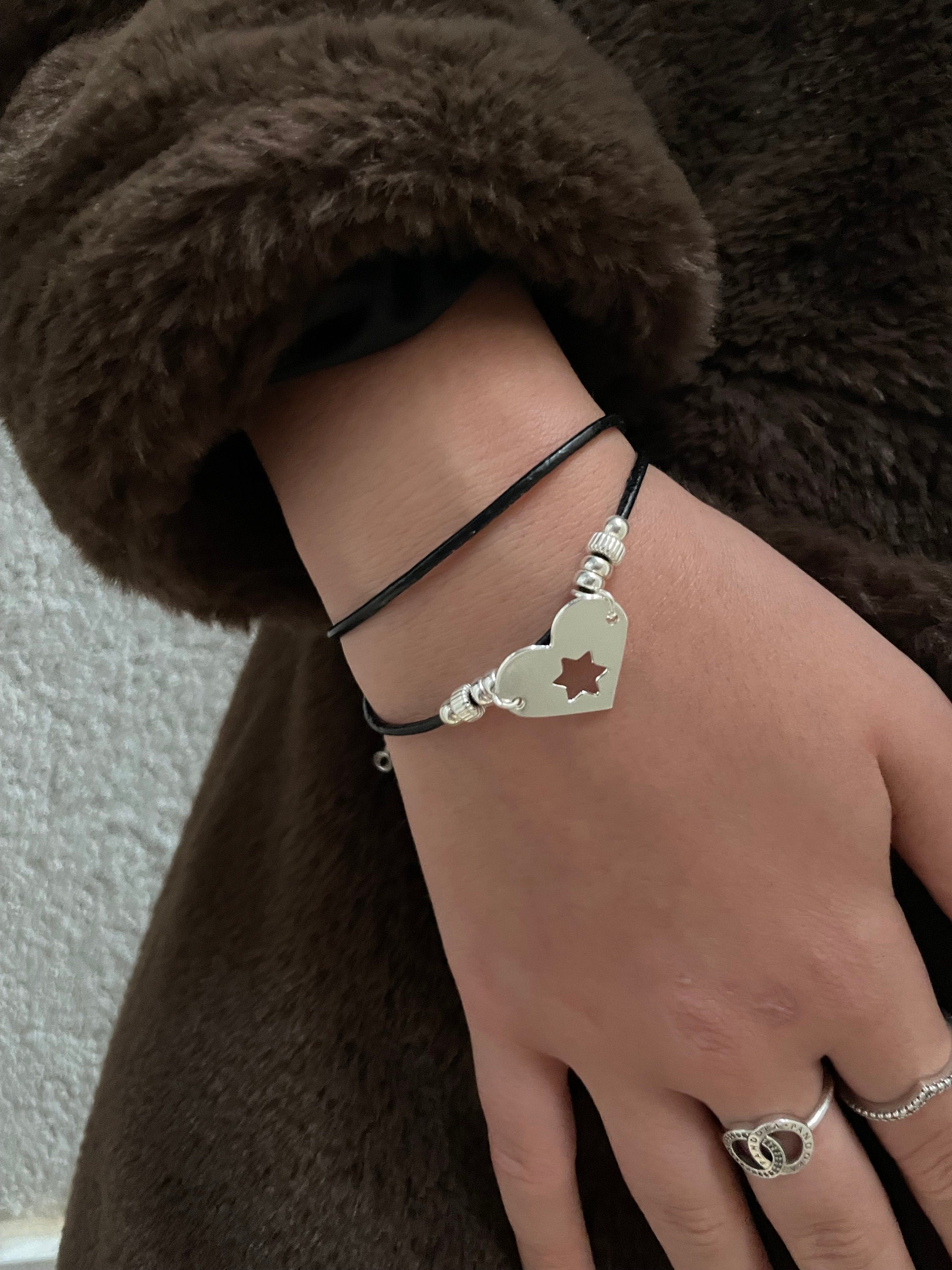 Love of Israel double leather bracelet