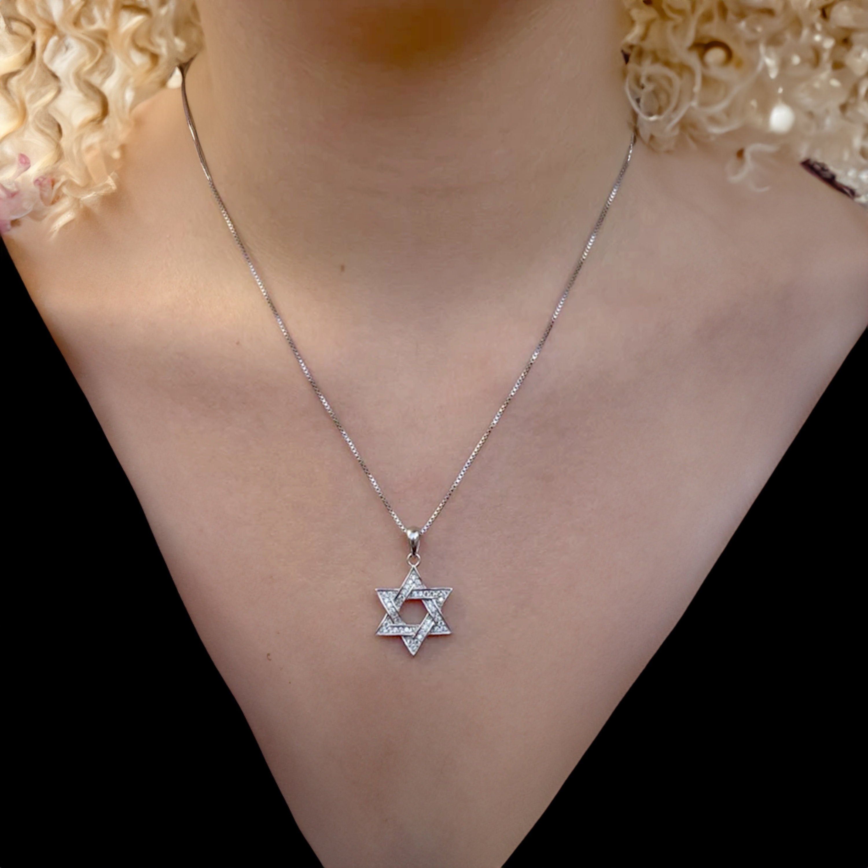 Magen david studded CZ