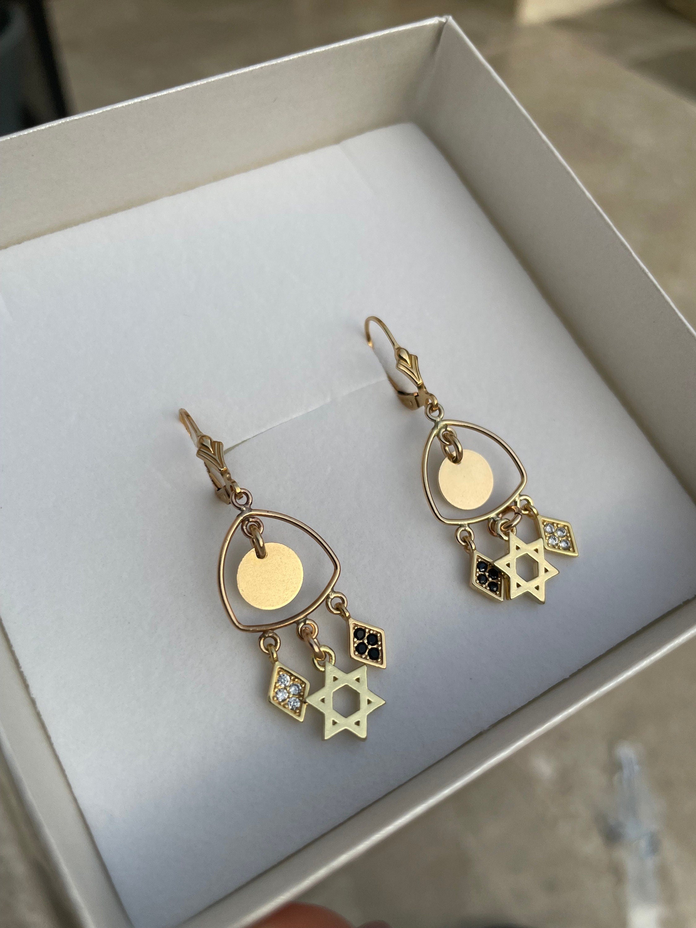 Magen David errings, Boho style