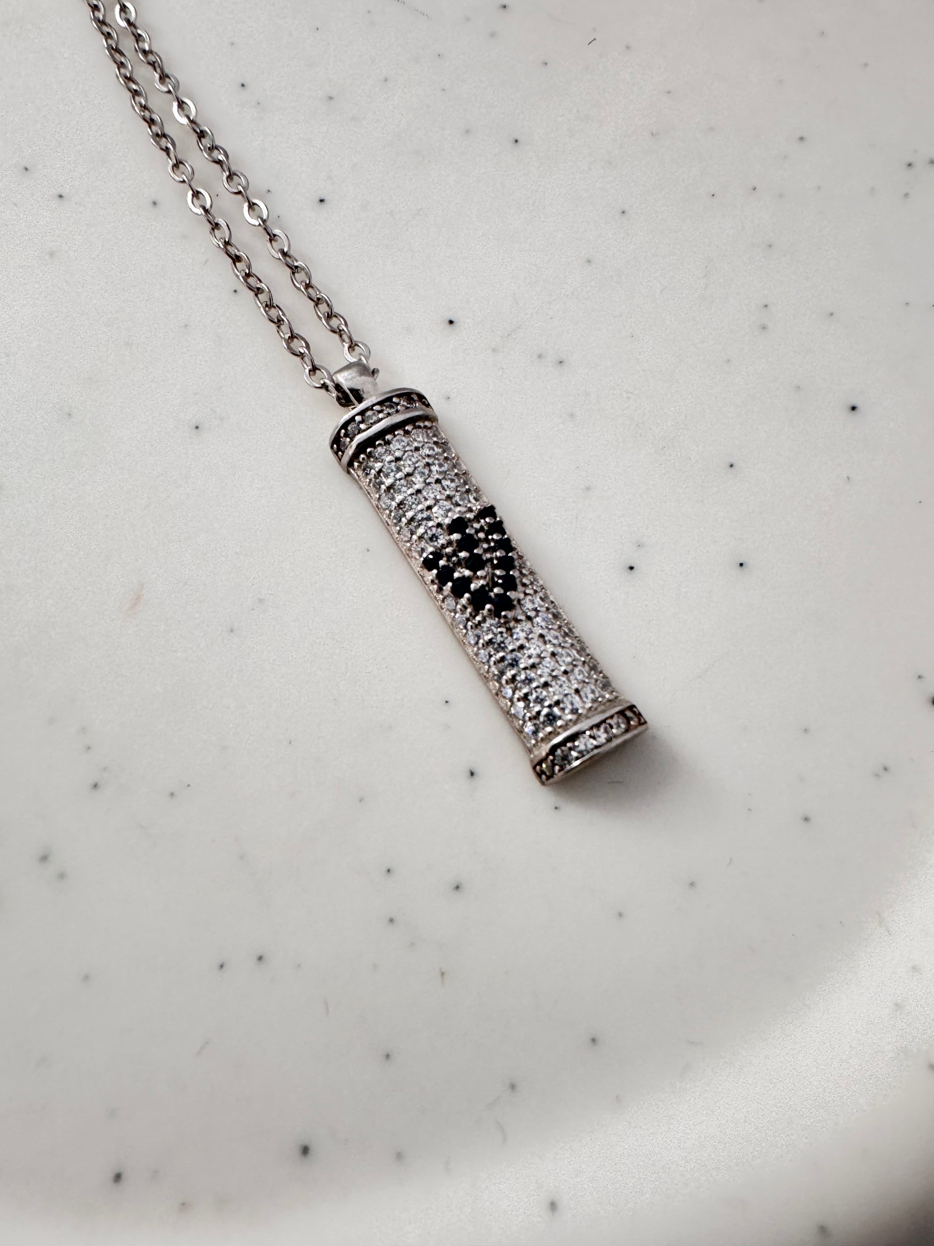 Mezuzah Necklace with Stones