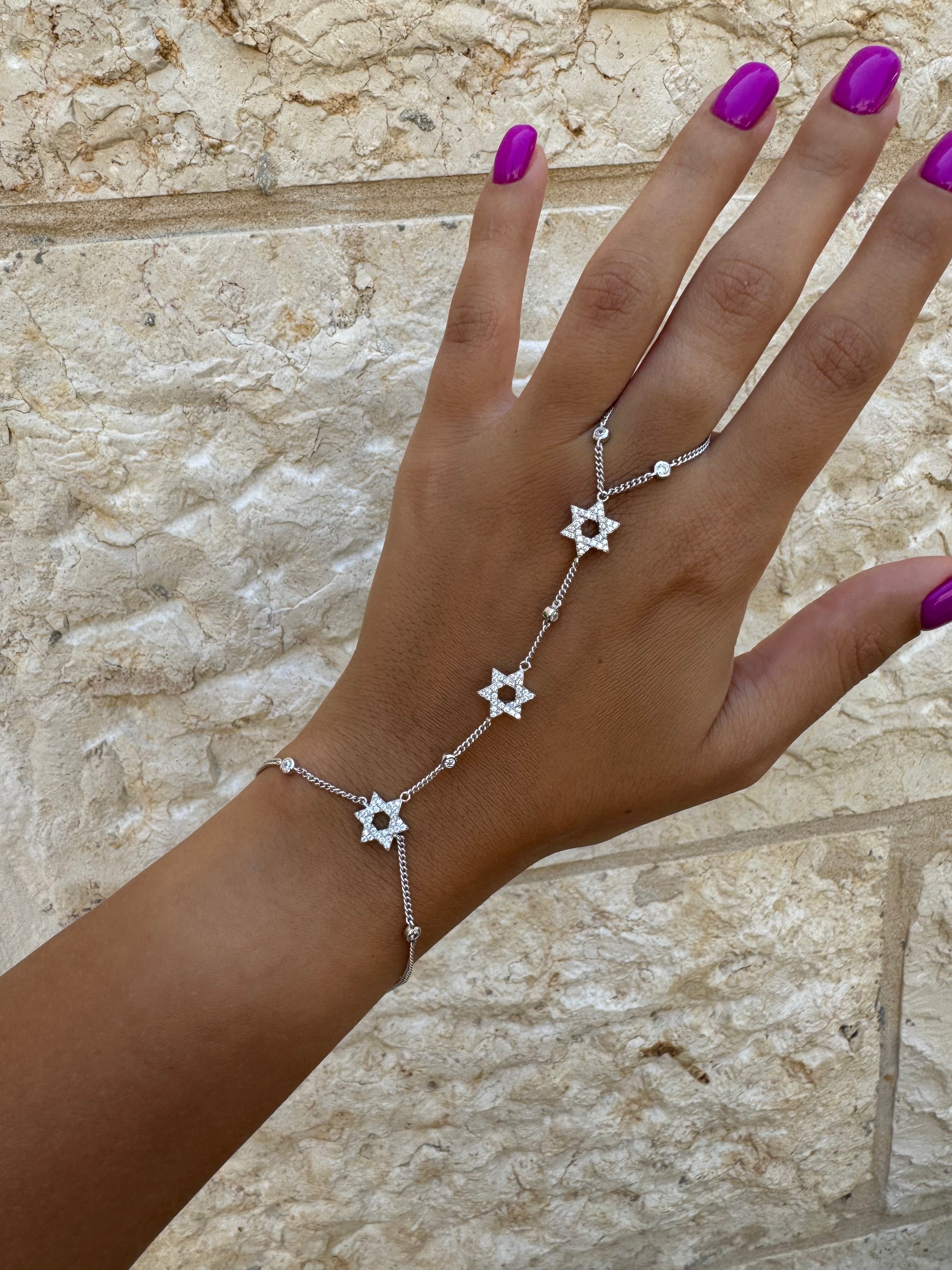 Magen david hand chain