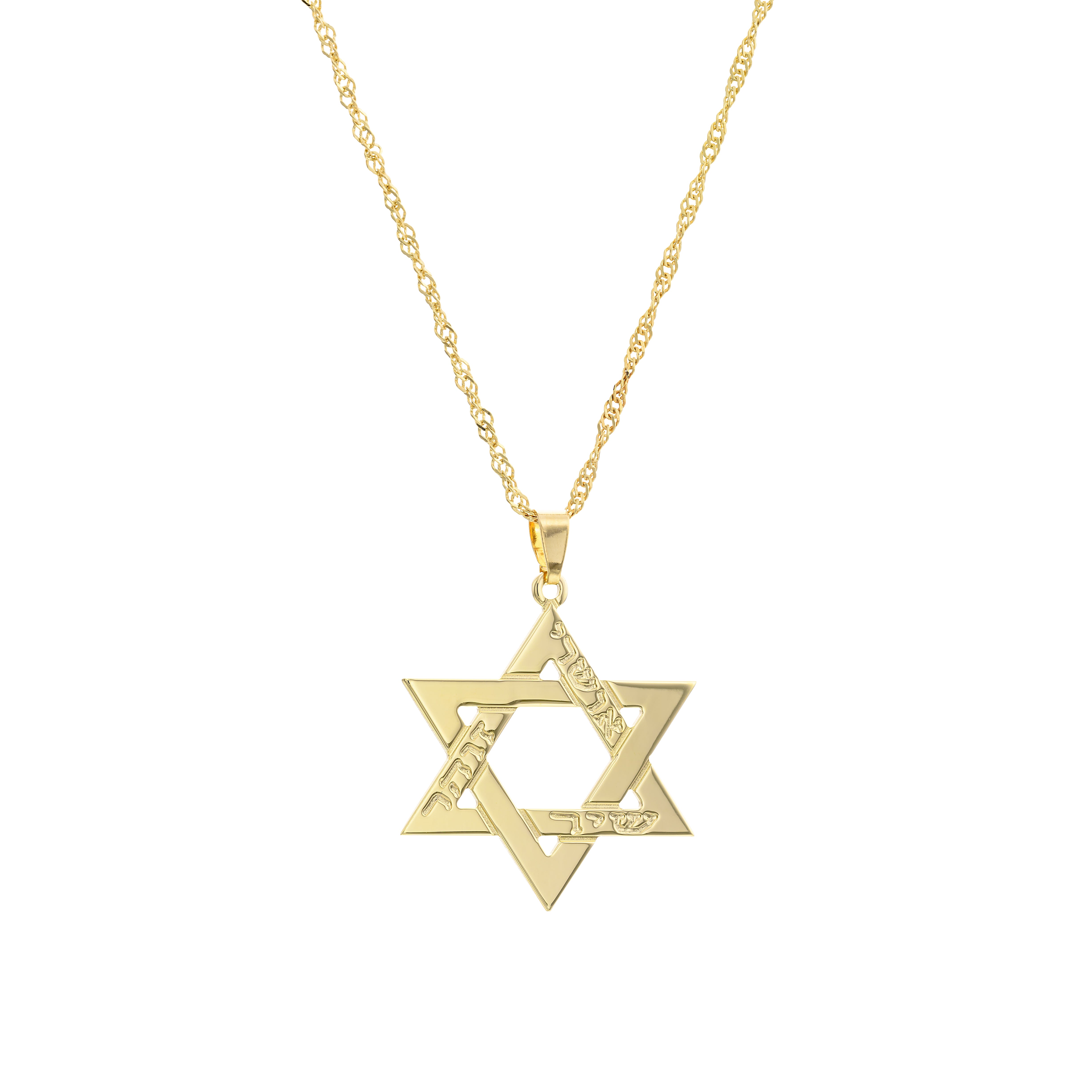 Magen david necklace with names