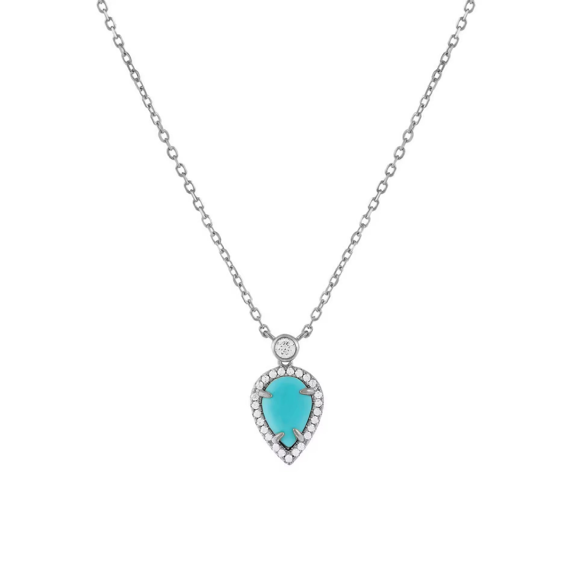 Turquoise stone drop necklace