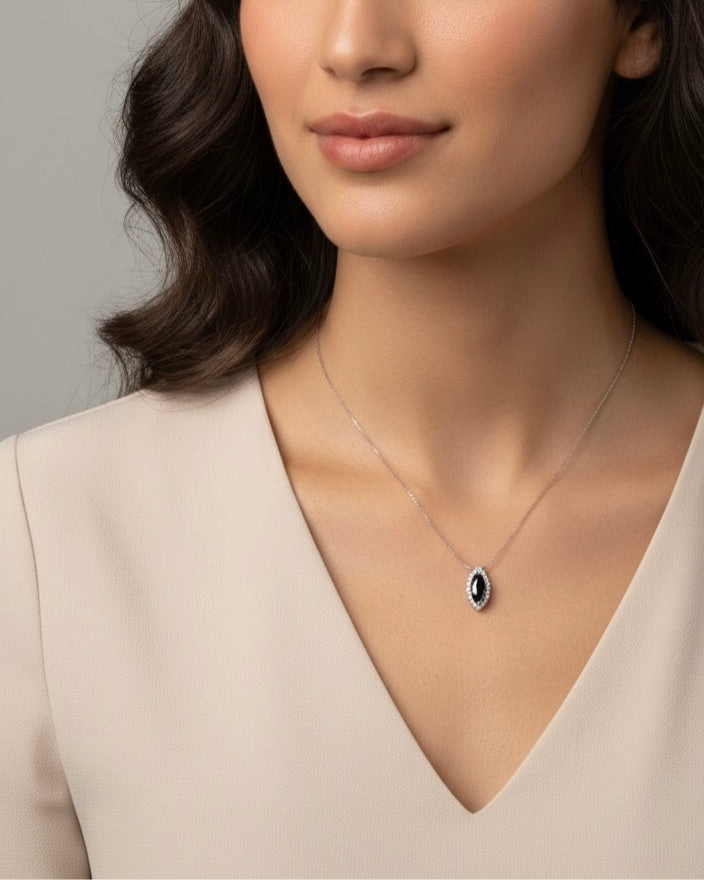 Black Teardrop Necklace