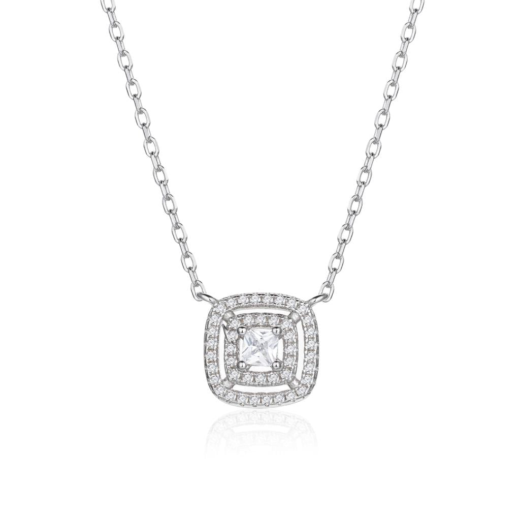 Square solitaire necklace