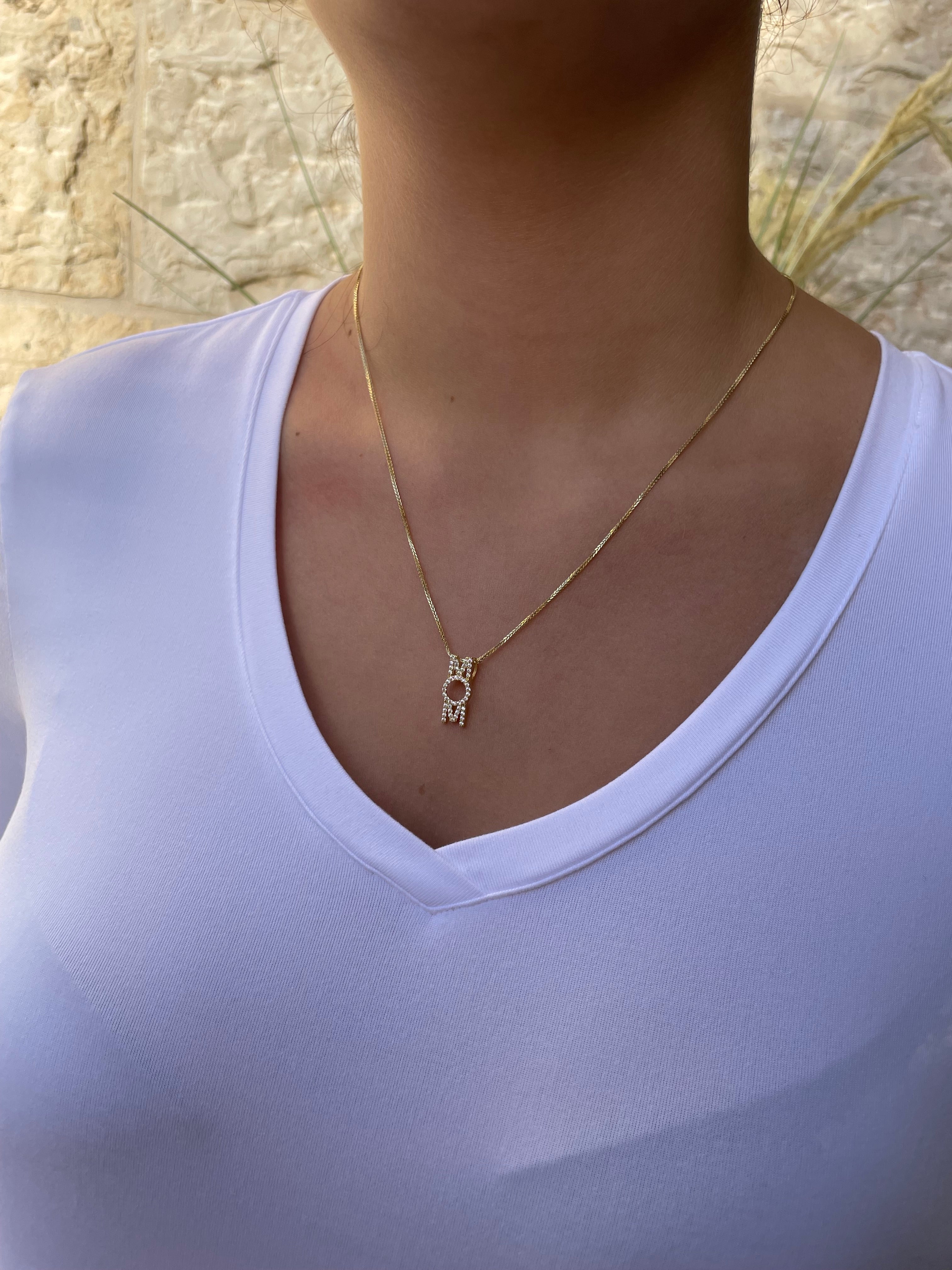 14K Mom necklace