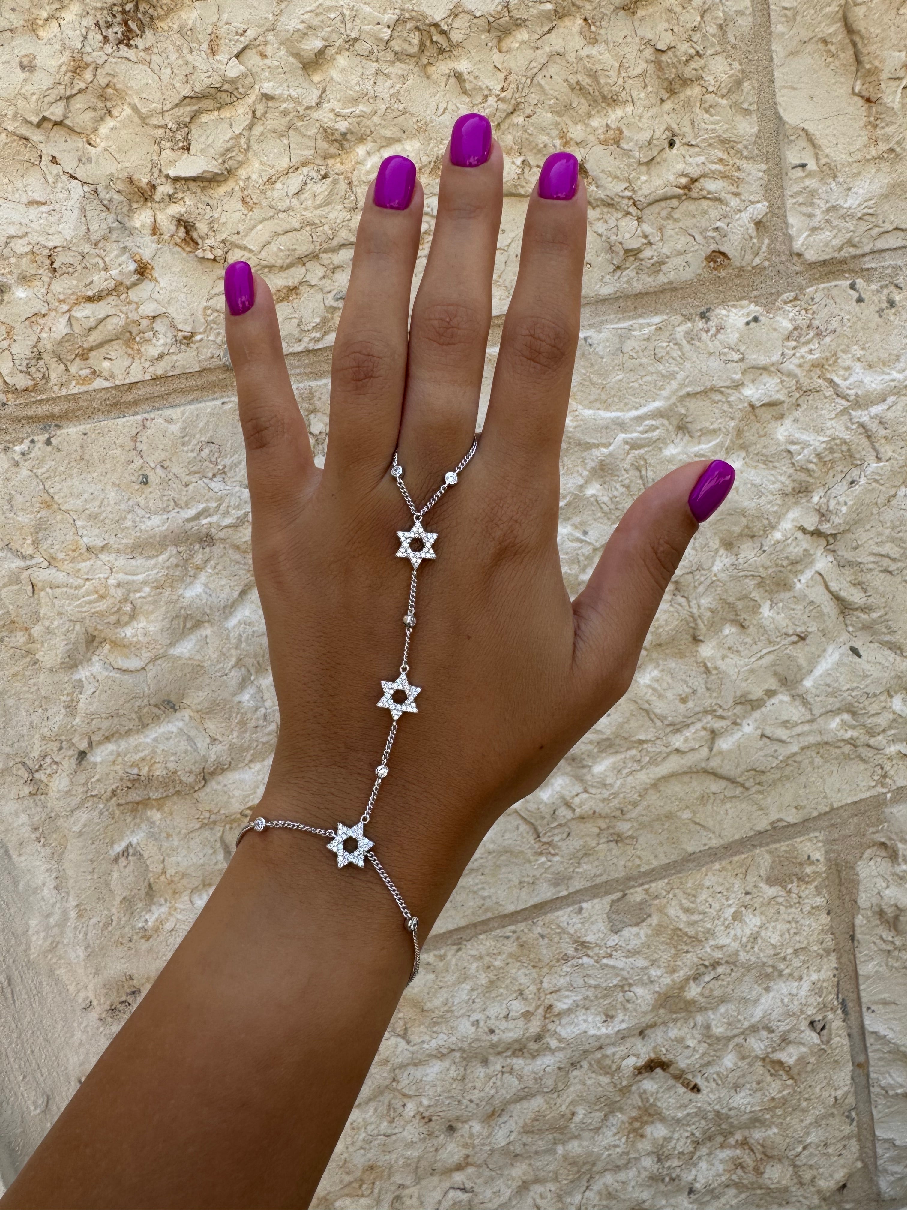 Magen david hand chain