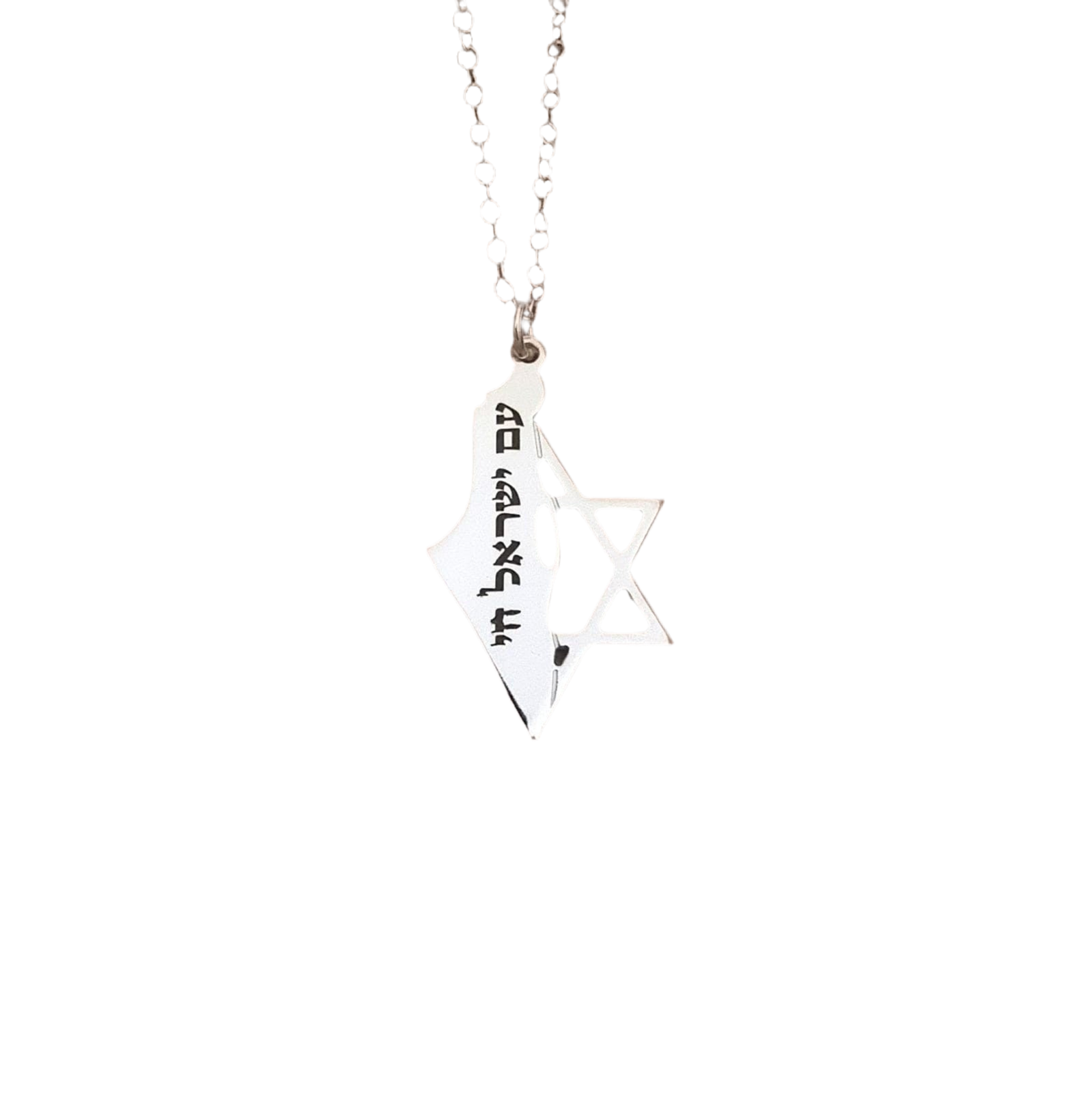 Israel Map and Magen David Pendant Necklace