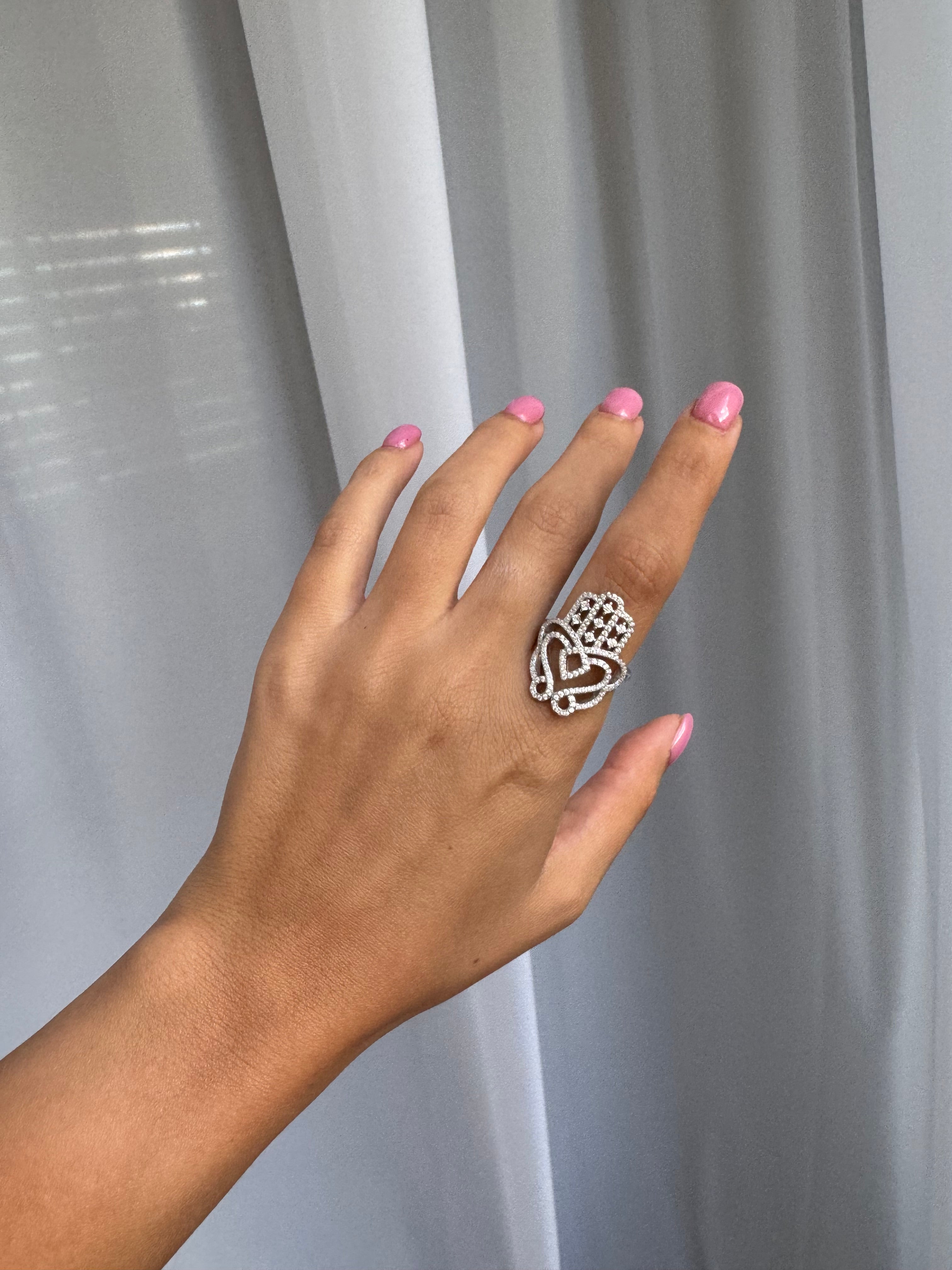 Embellished Hamsa Ring