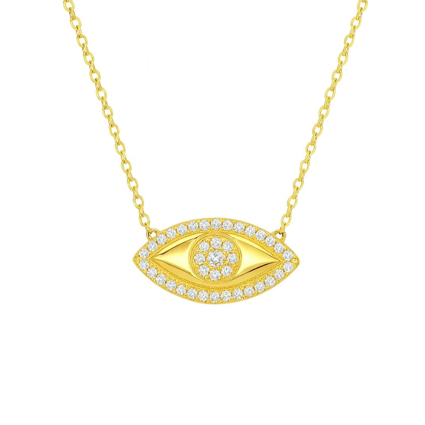 Gold Stylish Eye Necklace