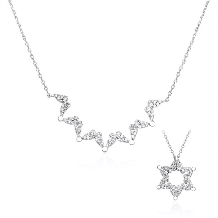 Butterfly star of david necklace