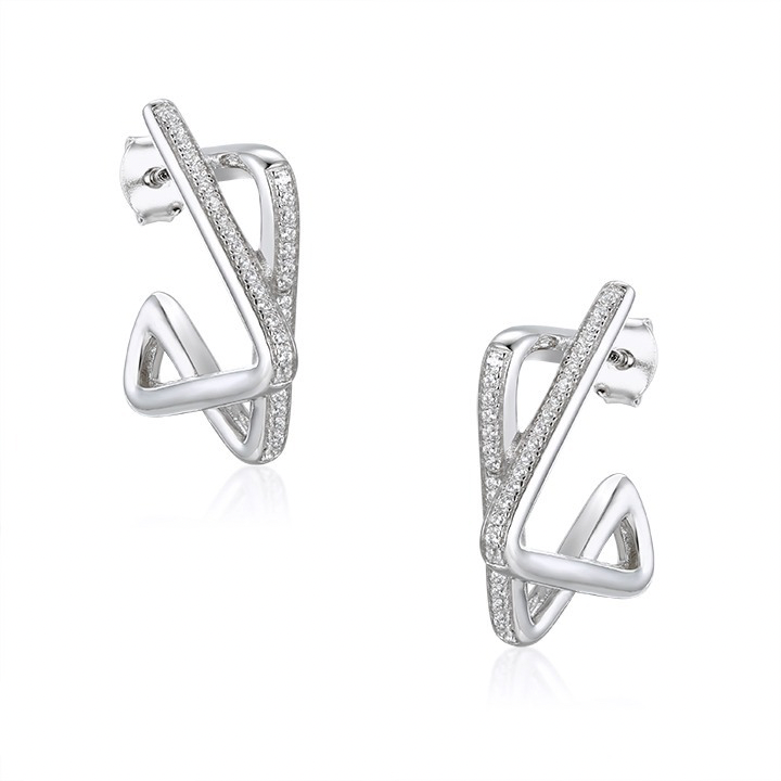 Magen David earrings 3D zirconia