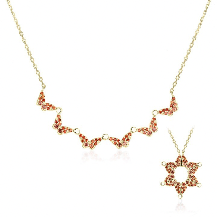 פרפרי מגן דוד עם אבני נופך טבעיות