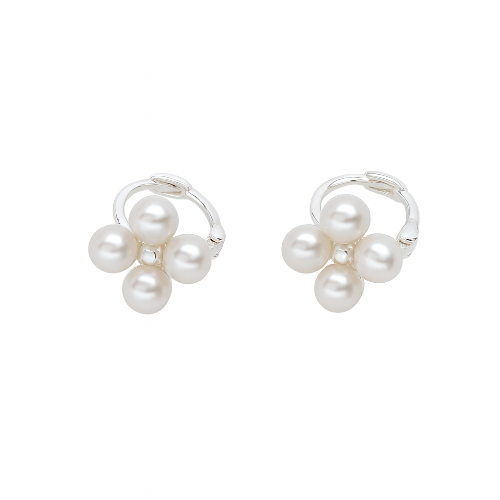 Pearl flower earrings