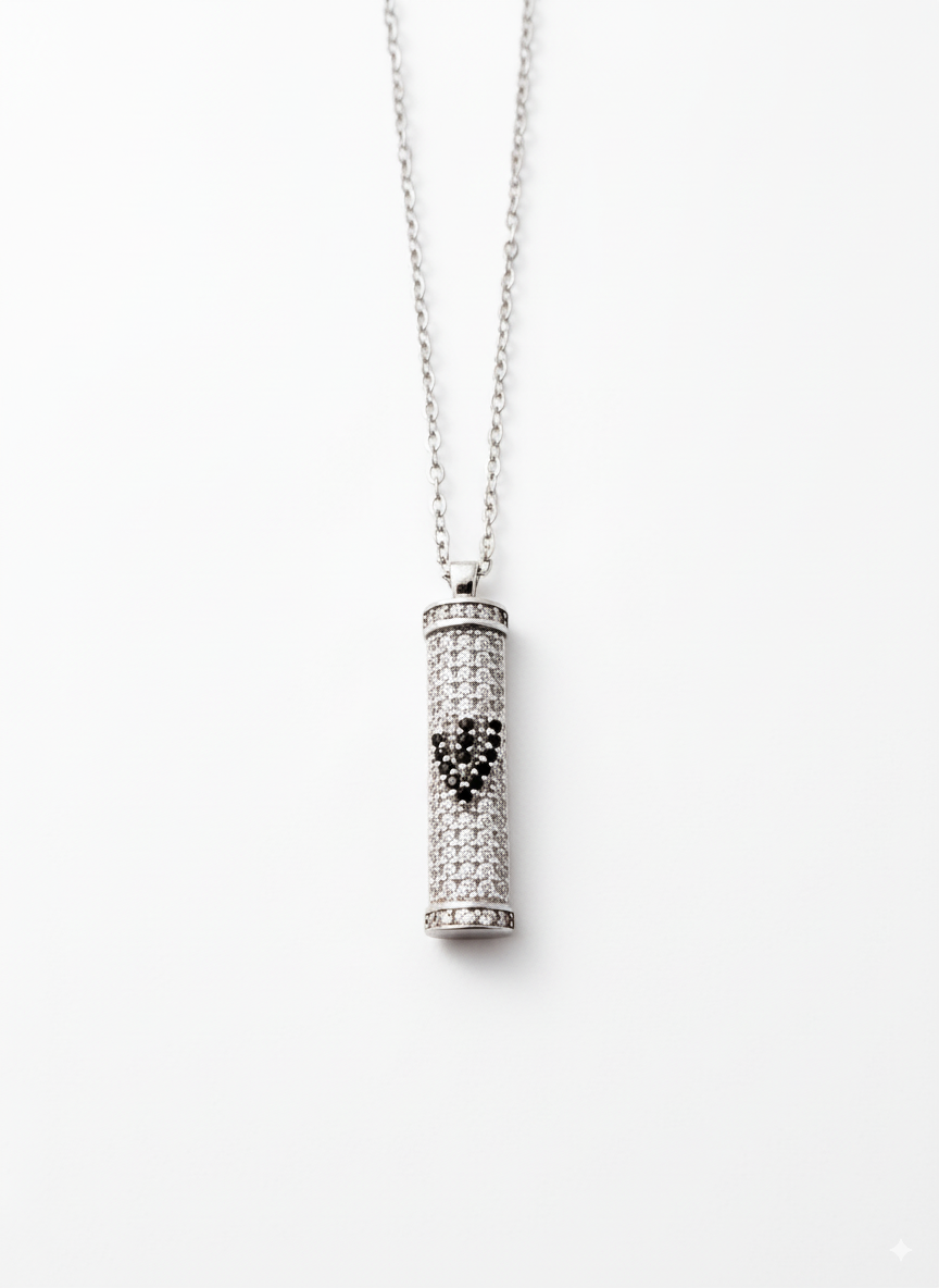 Mezuzah Necklace with Stones
