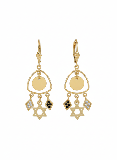 Magen David errings, Boho style