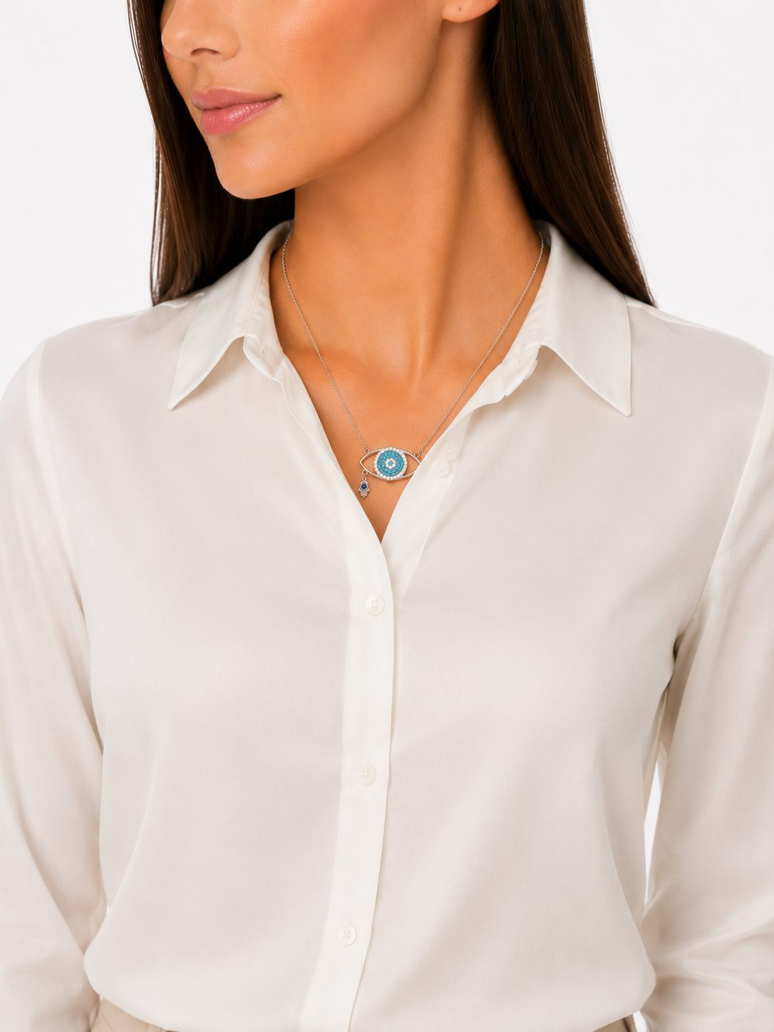 Eye Necklace with Blue Stones