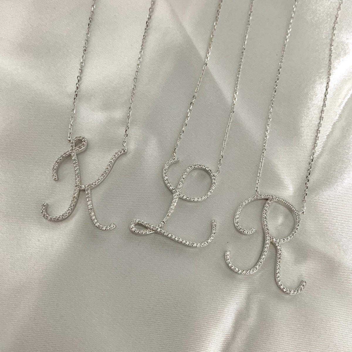 Medium Silver Letter Necklace